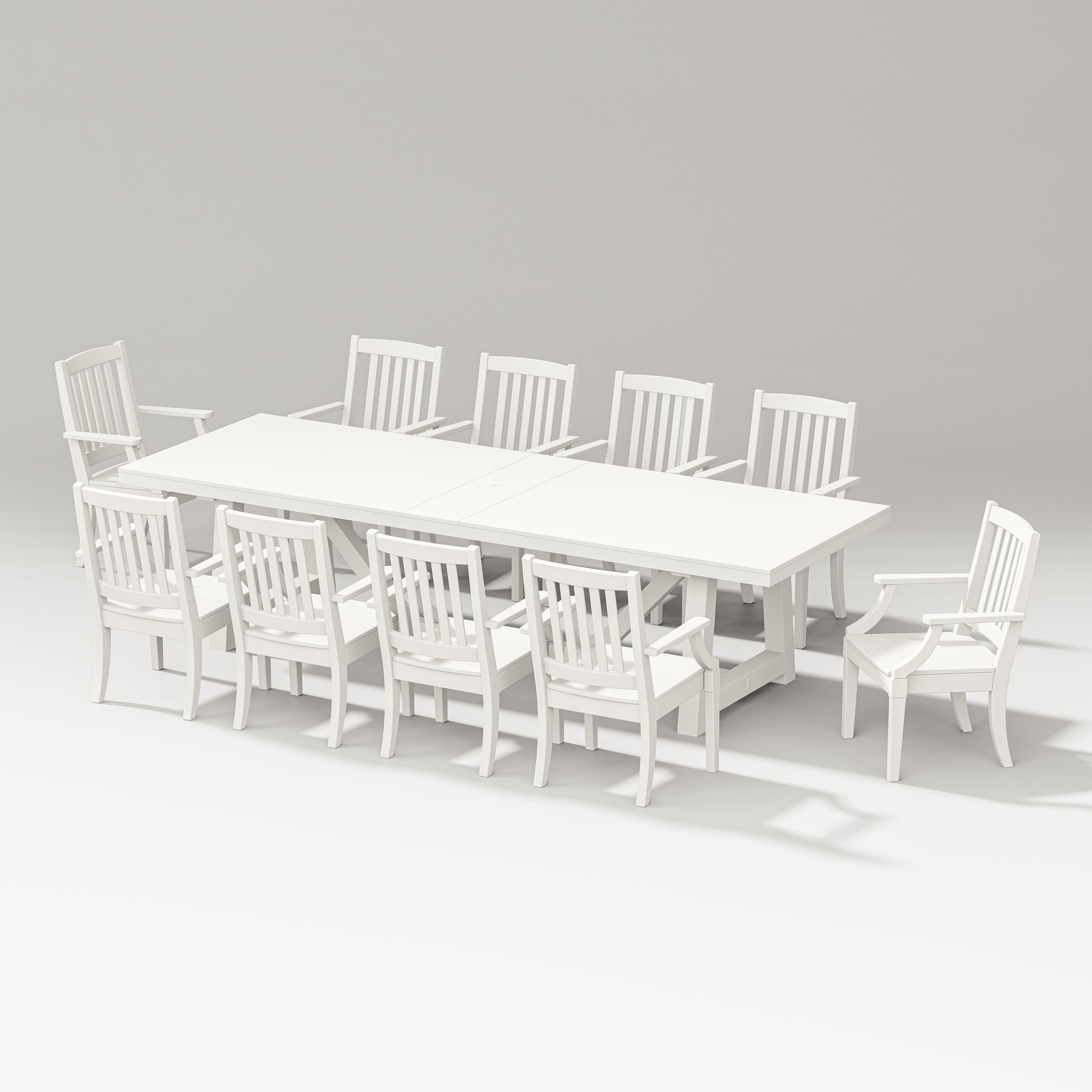 Estate 11-Piece A-Frame Table Dining Set in Vintage White
