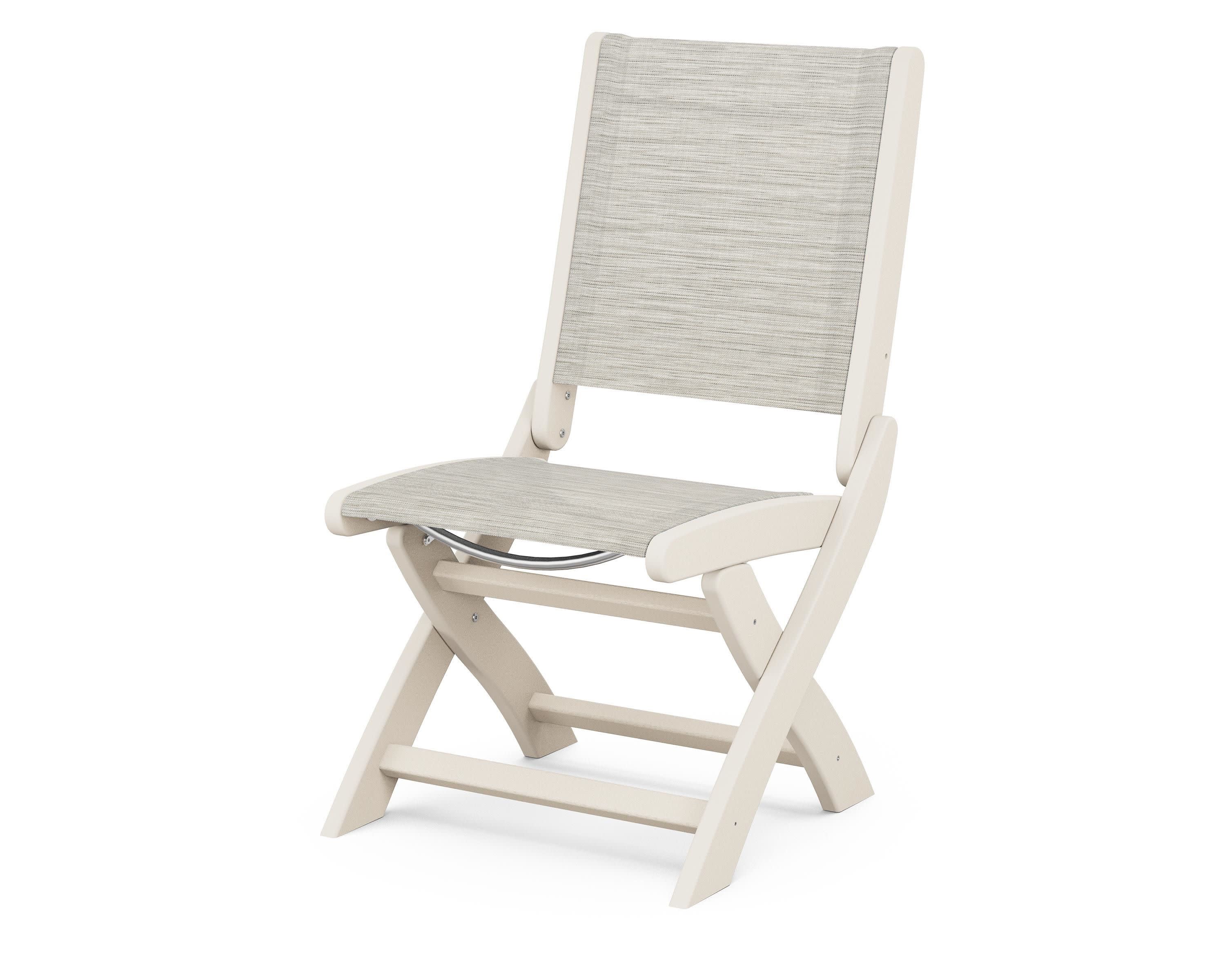 Coastal Folding Side Chair in Sand / Birch Sling