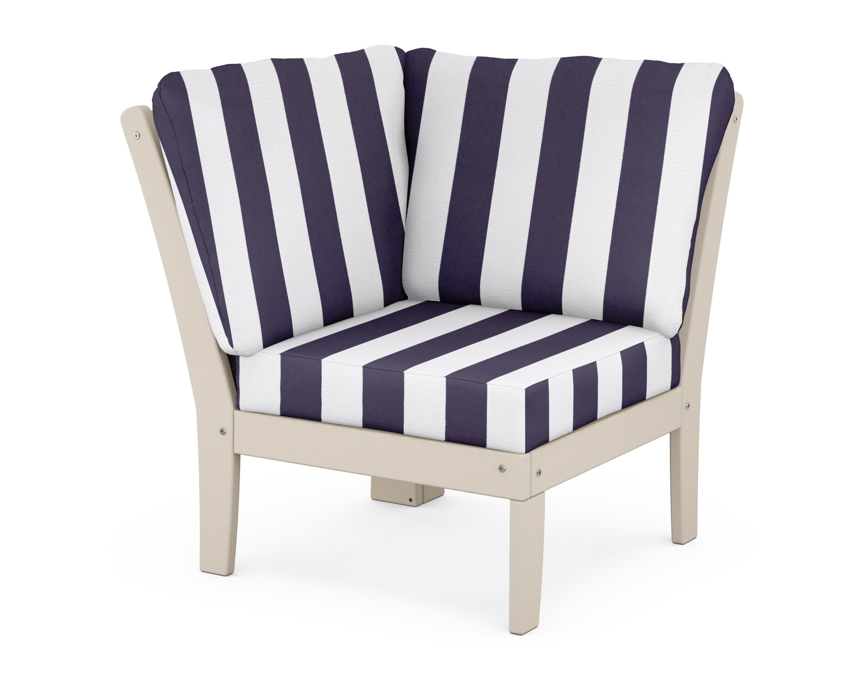 Braxton Modular Corner Chair in Sand / Cabana Stripe Navy