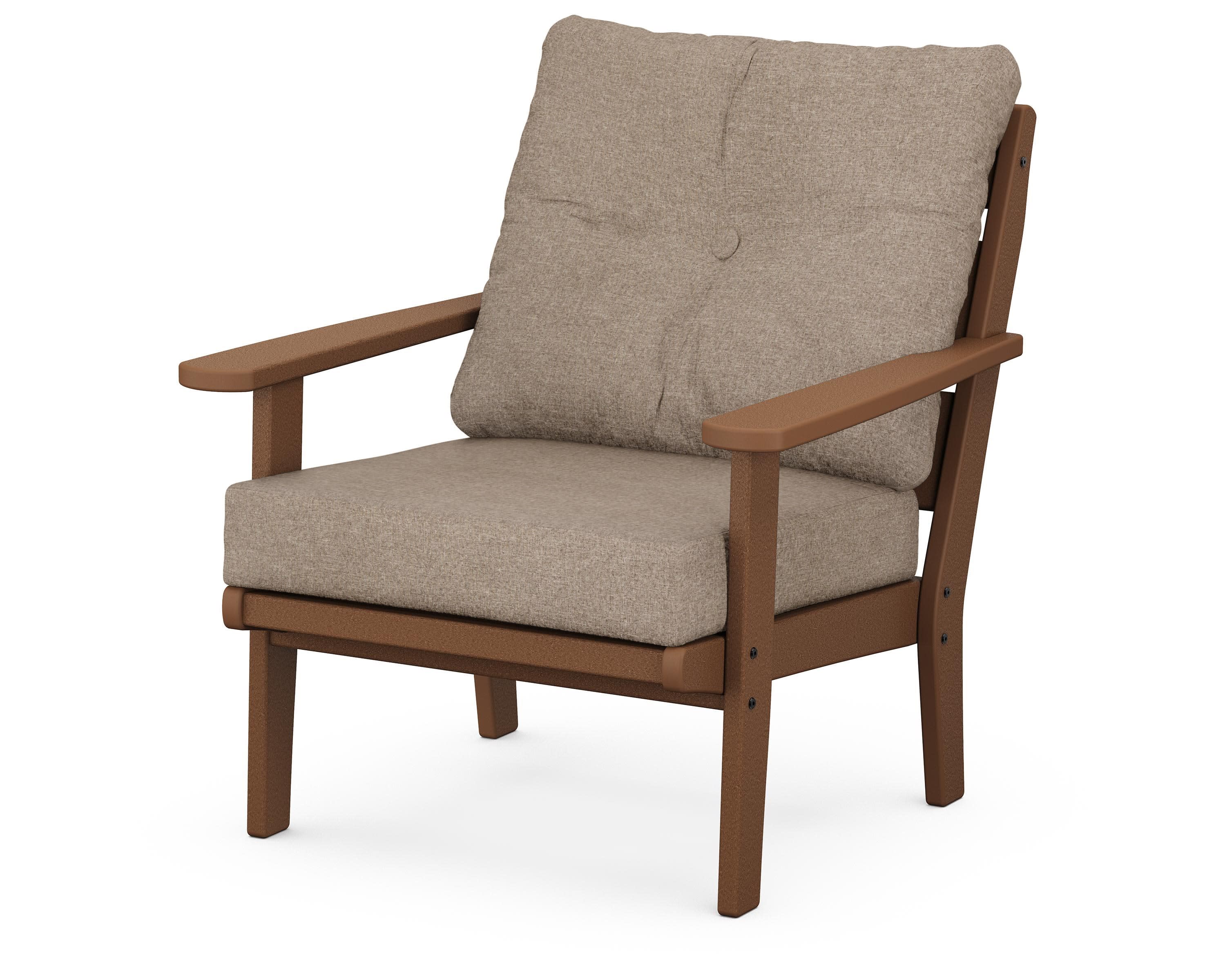 Lakeside Deep Seating Chair in Teak / Spiced Burlap