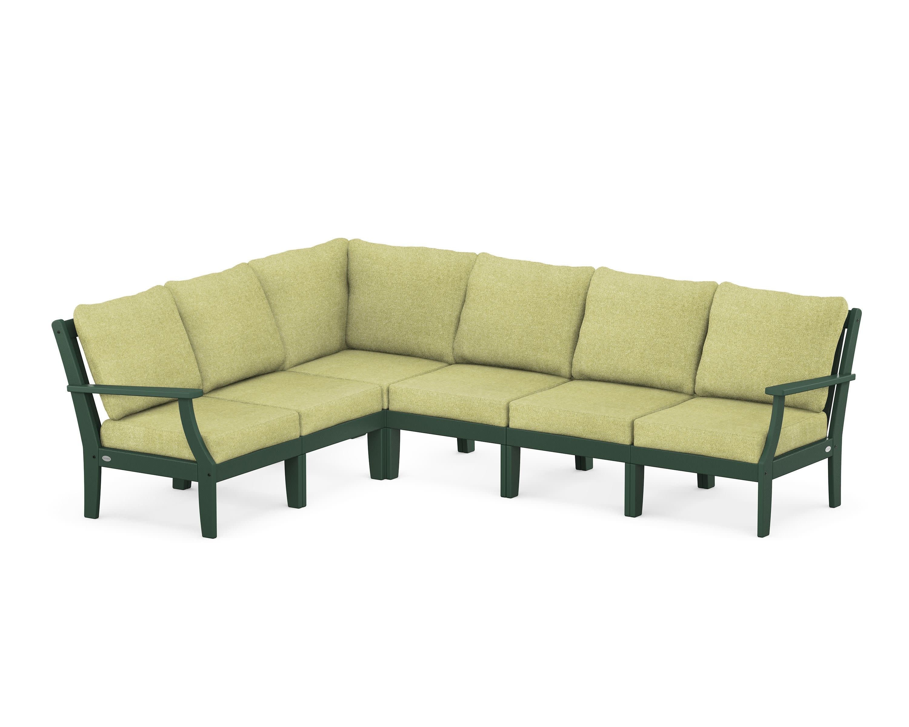 Braxton Modular 6-Piece Deep Seating Set in Green / Chartreuse Boucle