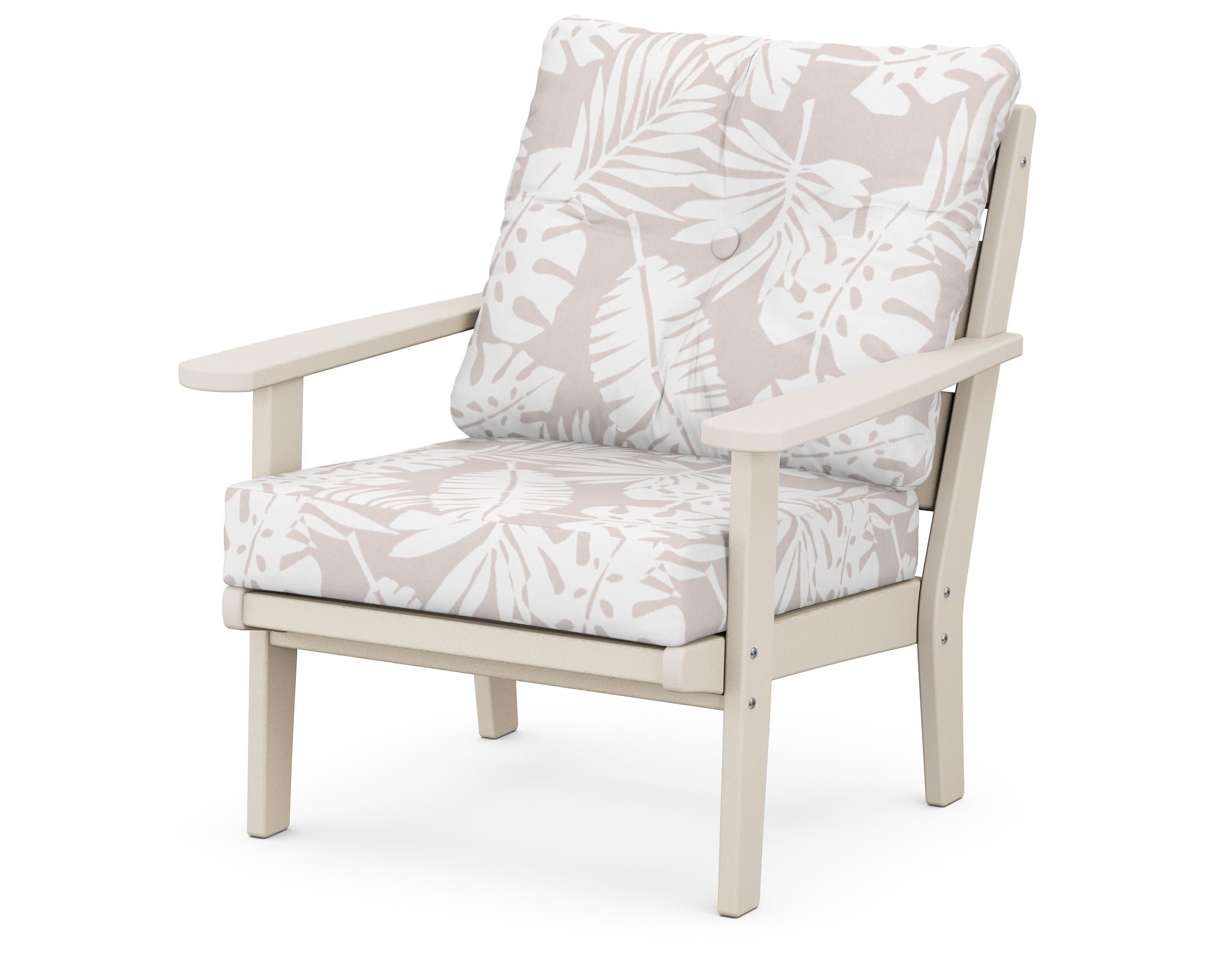 Lakeside Deep Seating Chair in Sand / Leaf Dune Burlap
