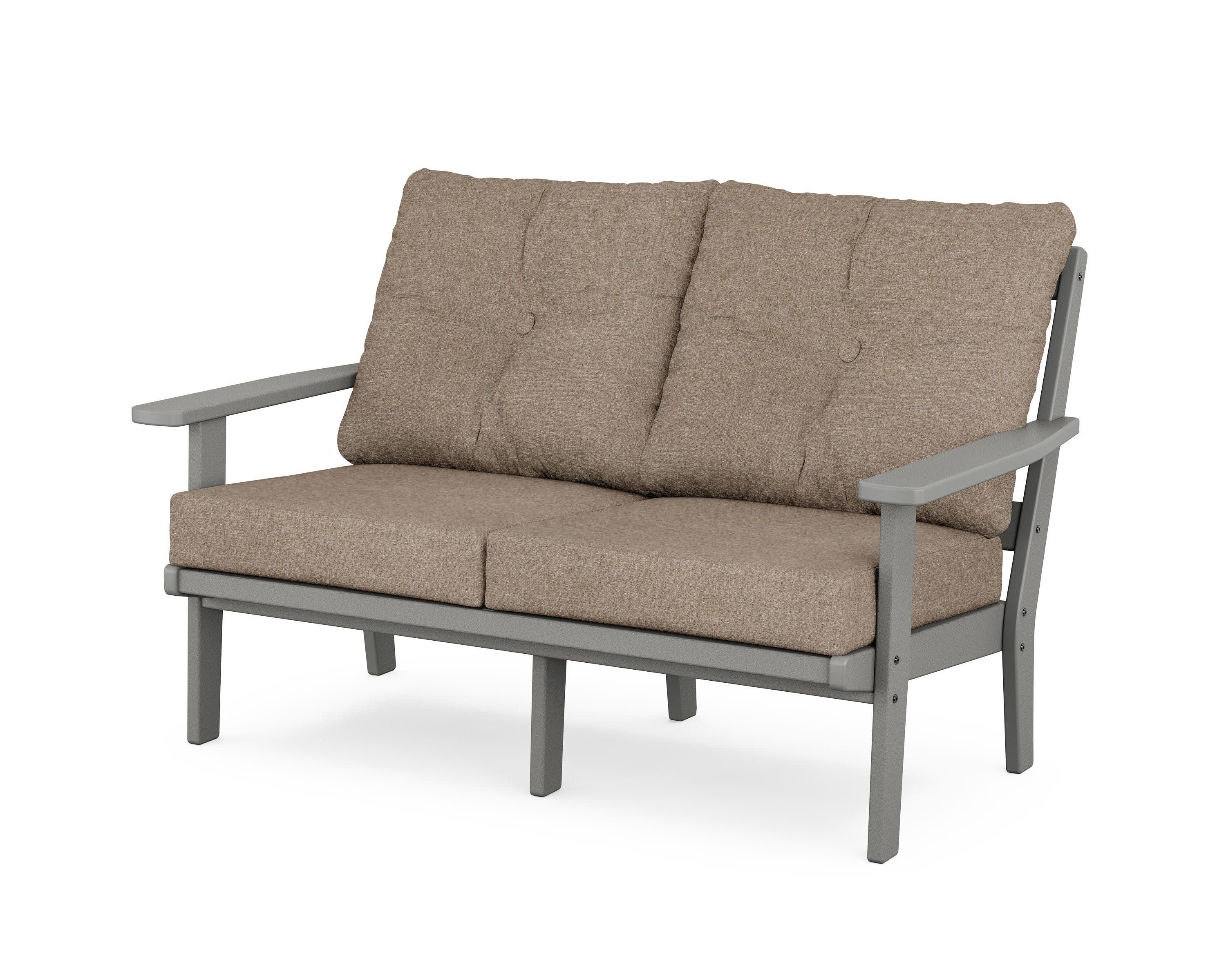 Oxford Deep SeatingLoveseat in Slate Grey / Spiced Burlap