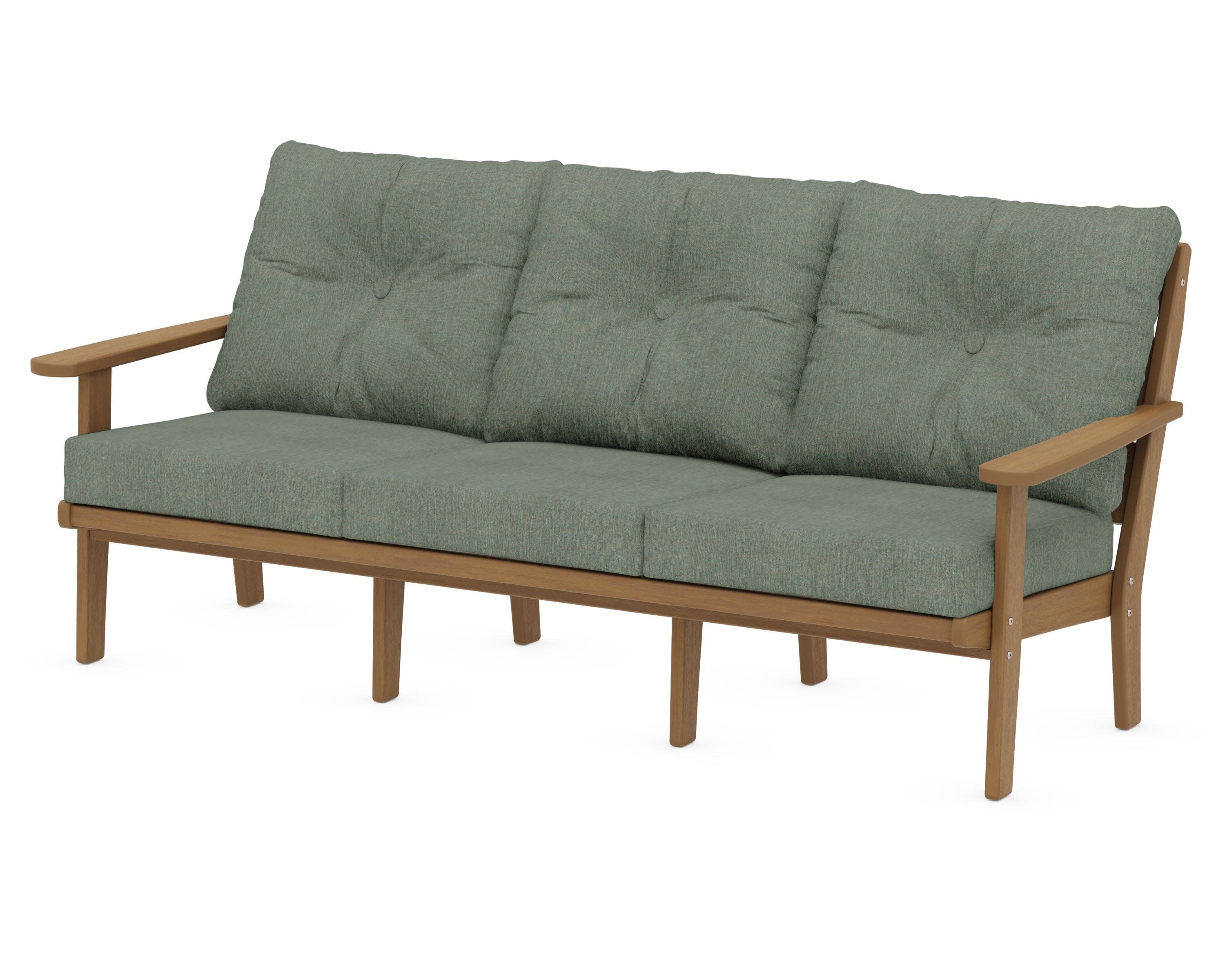 Lakeside Deep Seating Sofa in Natural / Cast Sage