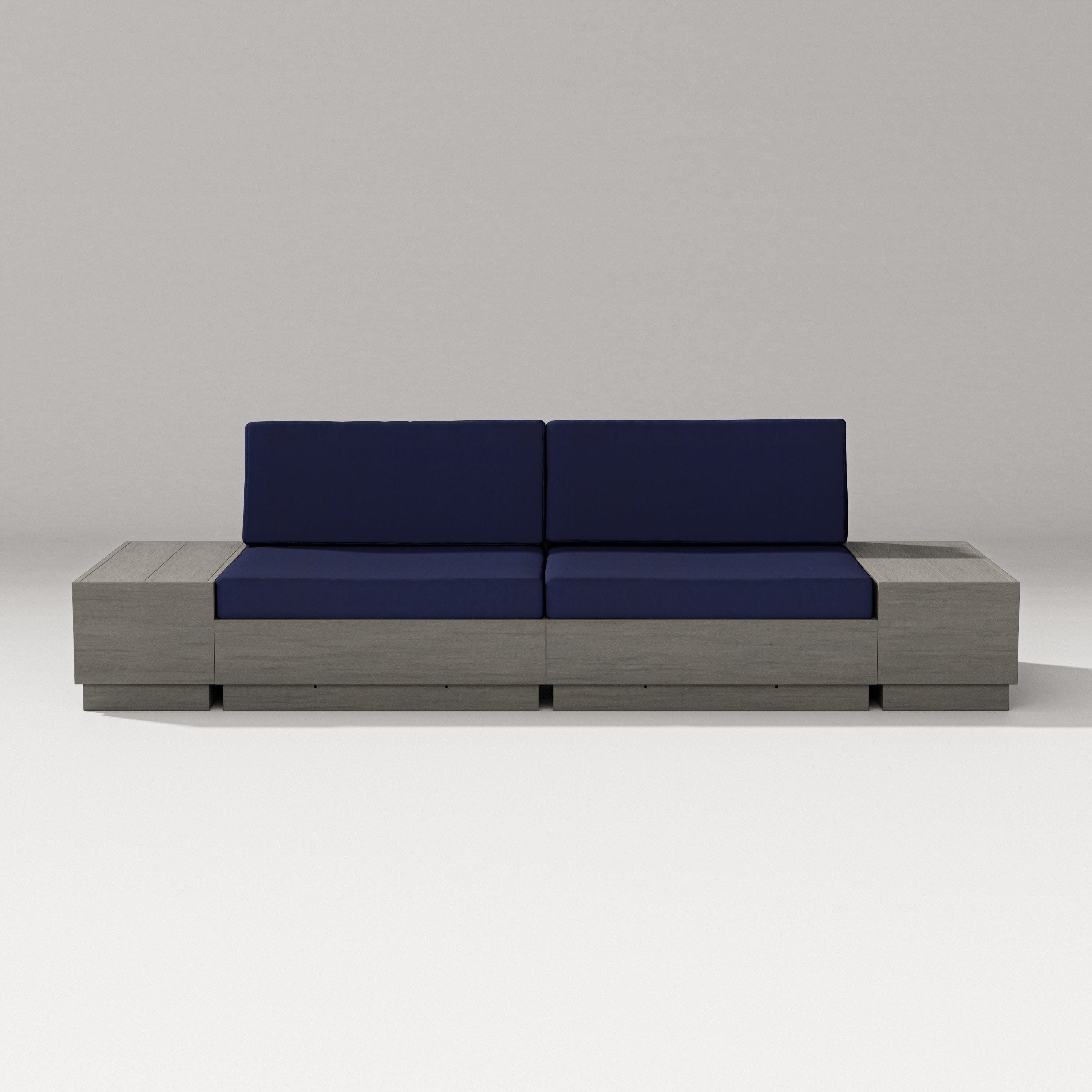 Elevate 4-Piece Loveseat Sectional in Driftwood / Navy