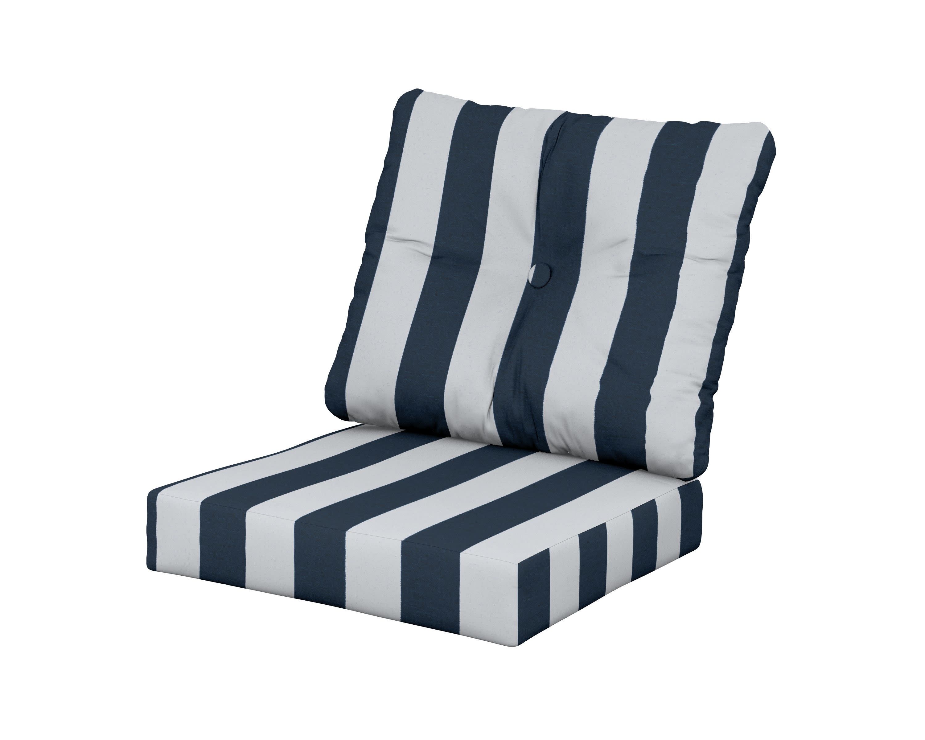 Prescott Seat/Back Cushions in Cabana Stripe Marine Indigo