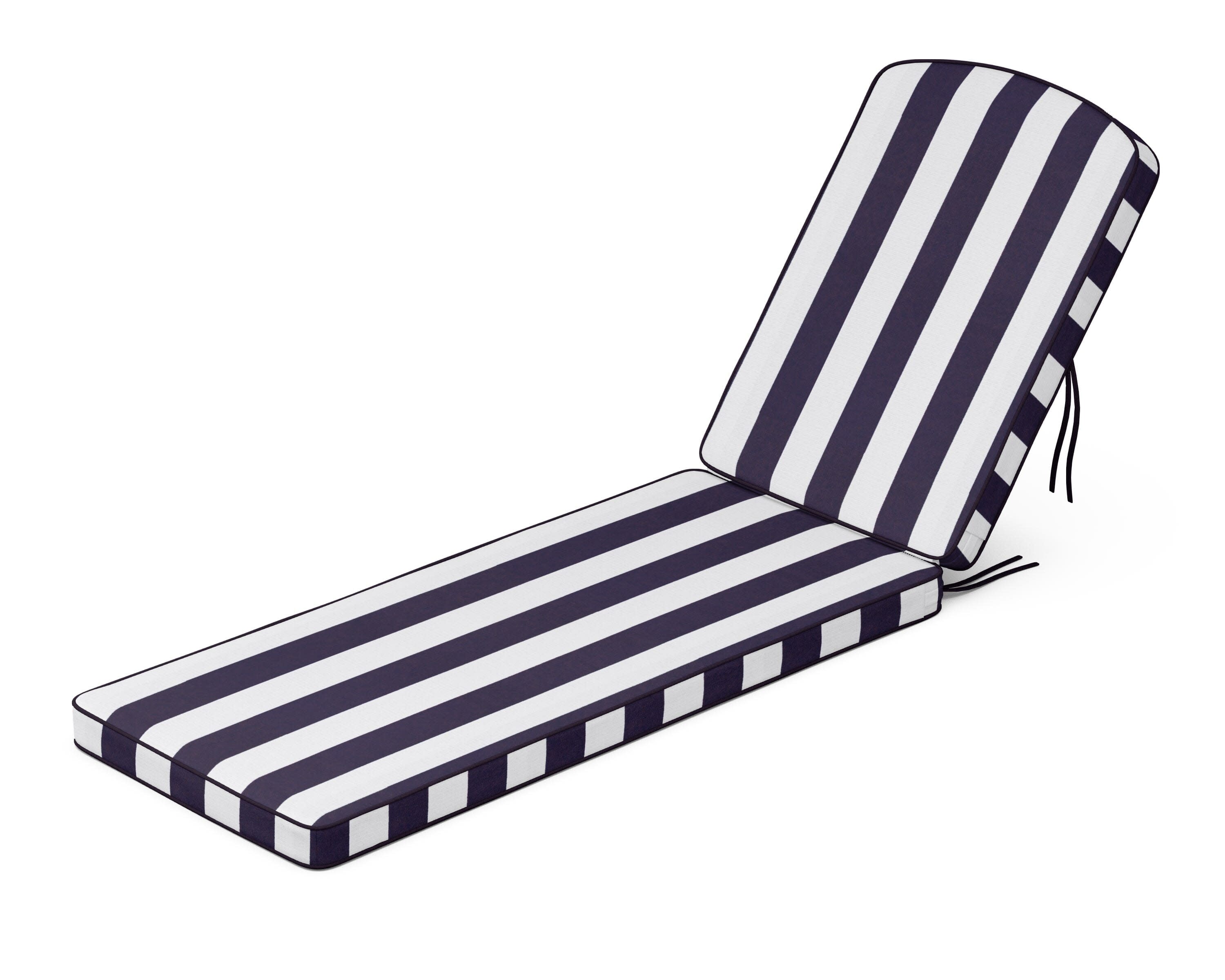 Chinoiserie Chaise Cushion in Cabana Stripe Navy