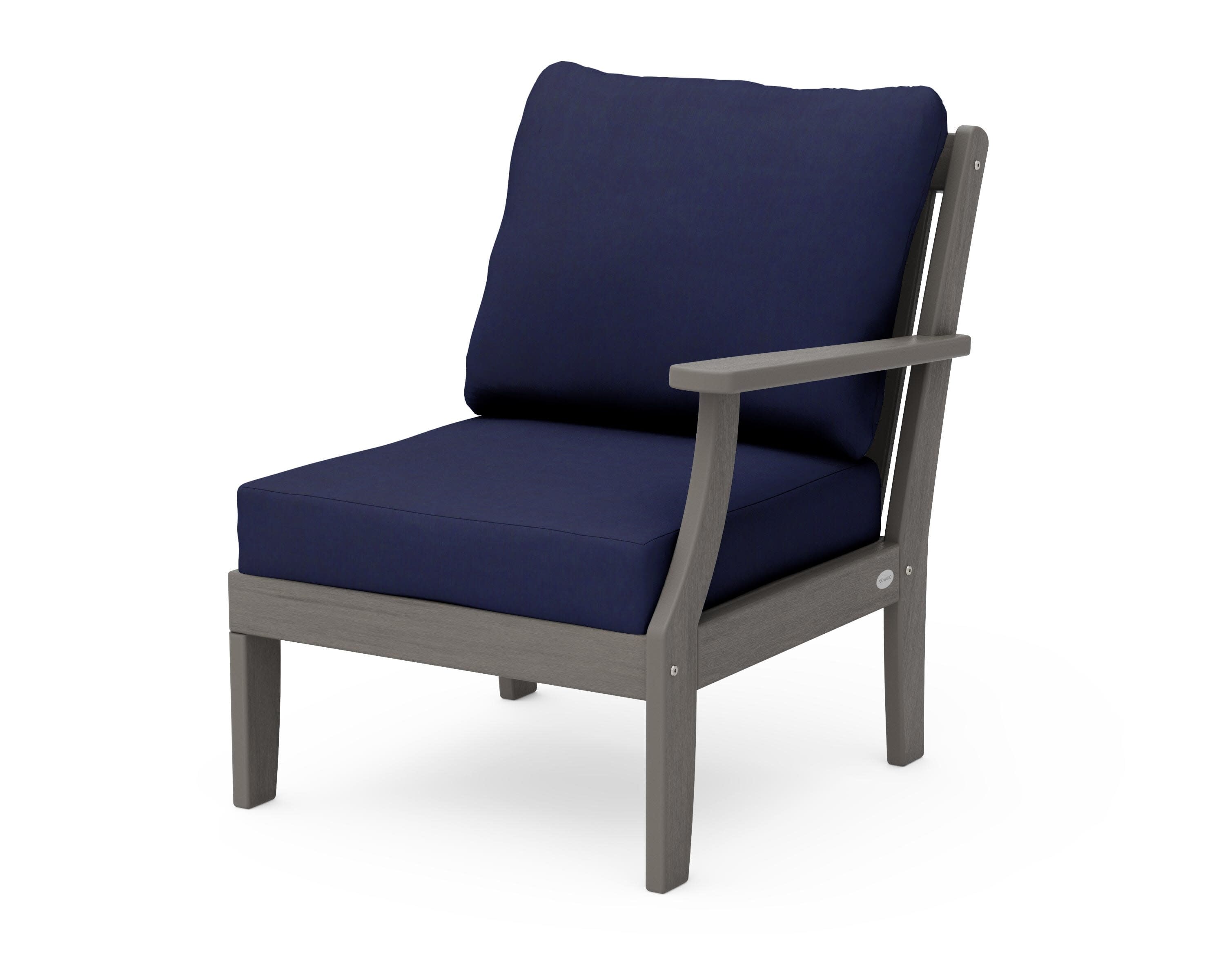 Braxton Modular Right Arm Chair in Driftwood / Navy