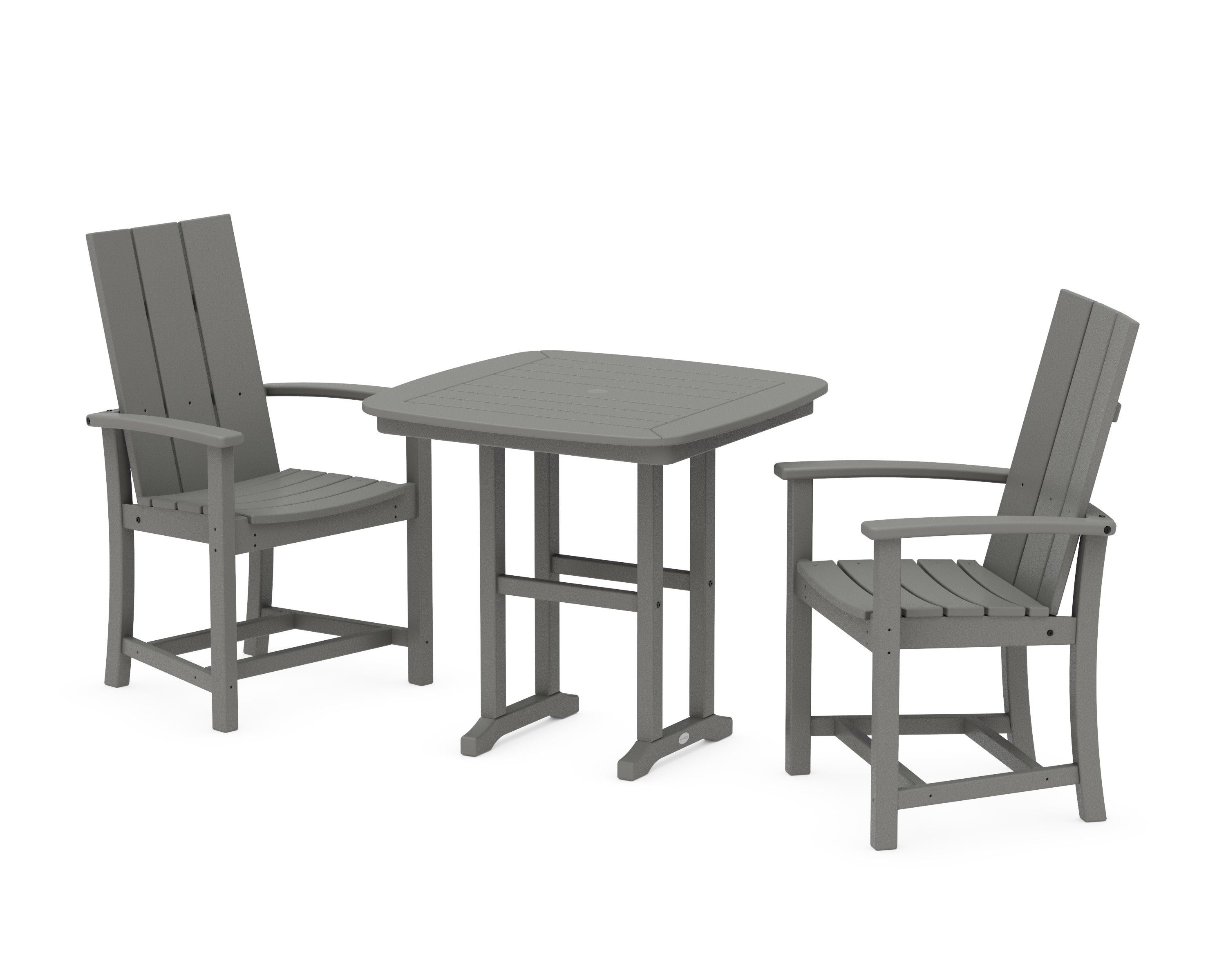 Modern Adirondack 3-Piece Dining Set in Slate Grey
