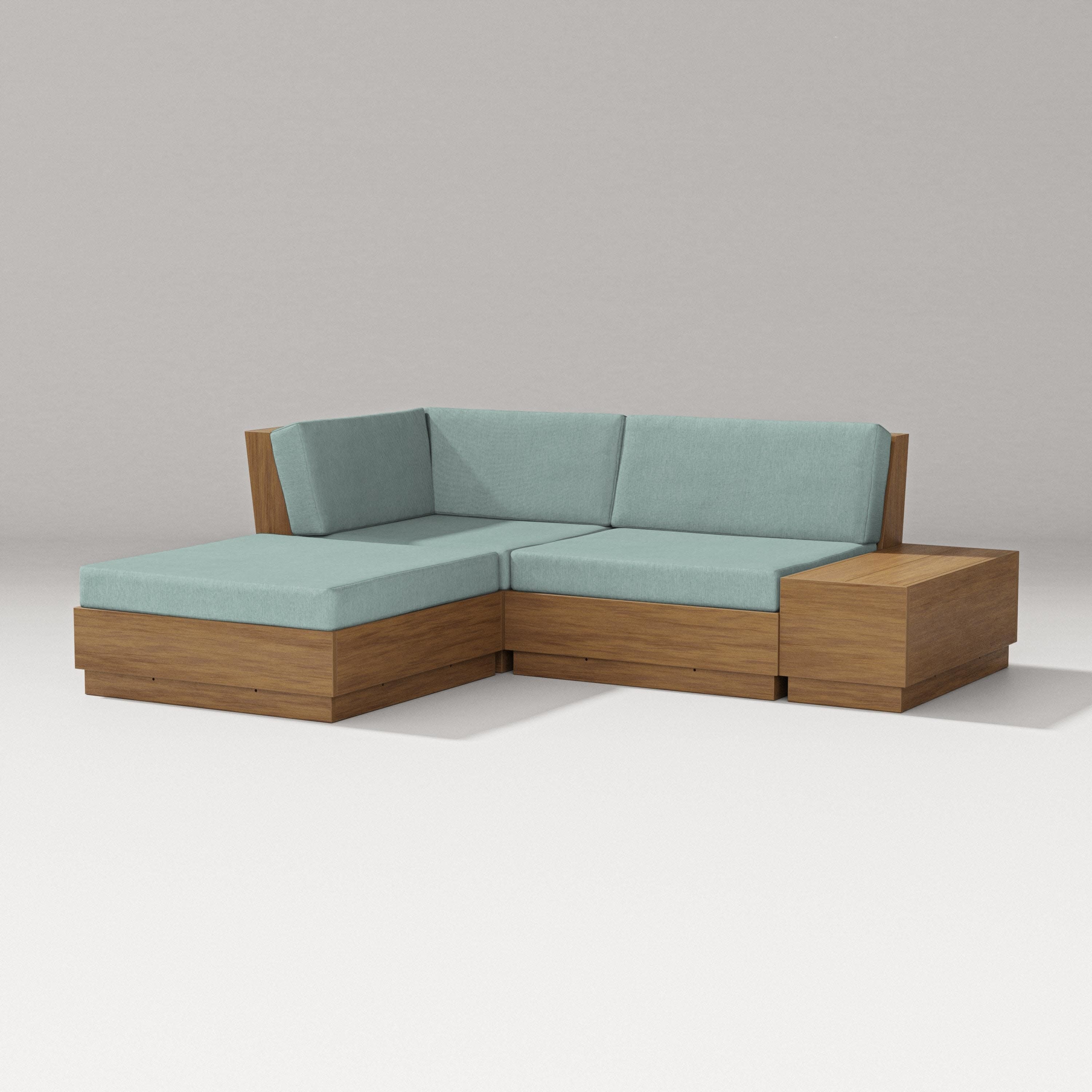 Elevate Loveseat Sectional with Chaise in Natural / Glacier Spa