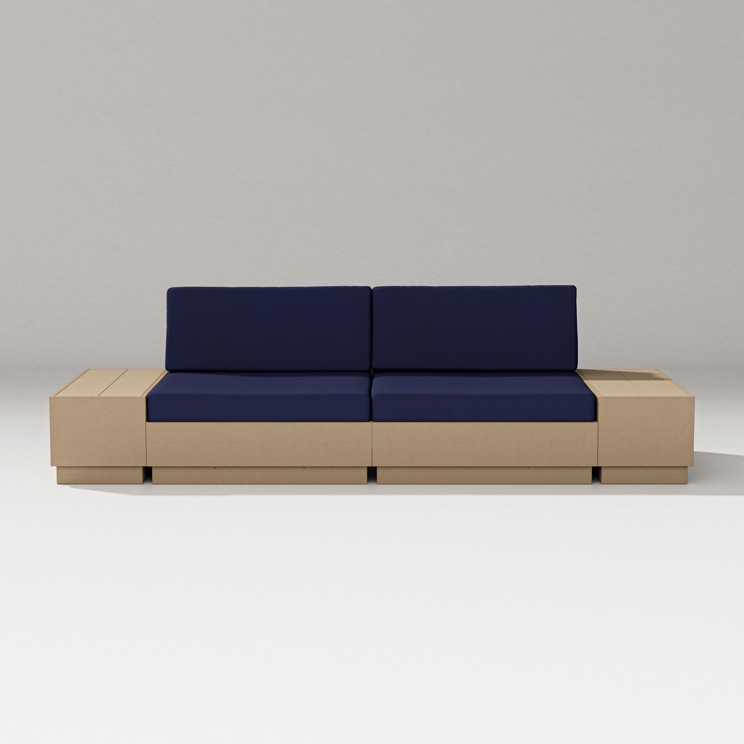 Elevate 4-Piece Loveseat Sectional in Vintage Sahara / Navy