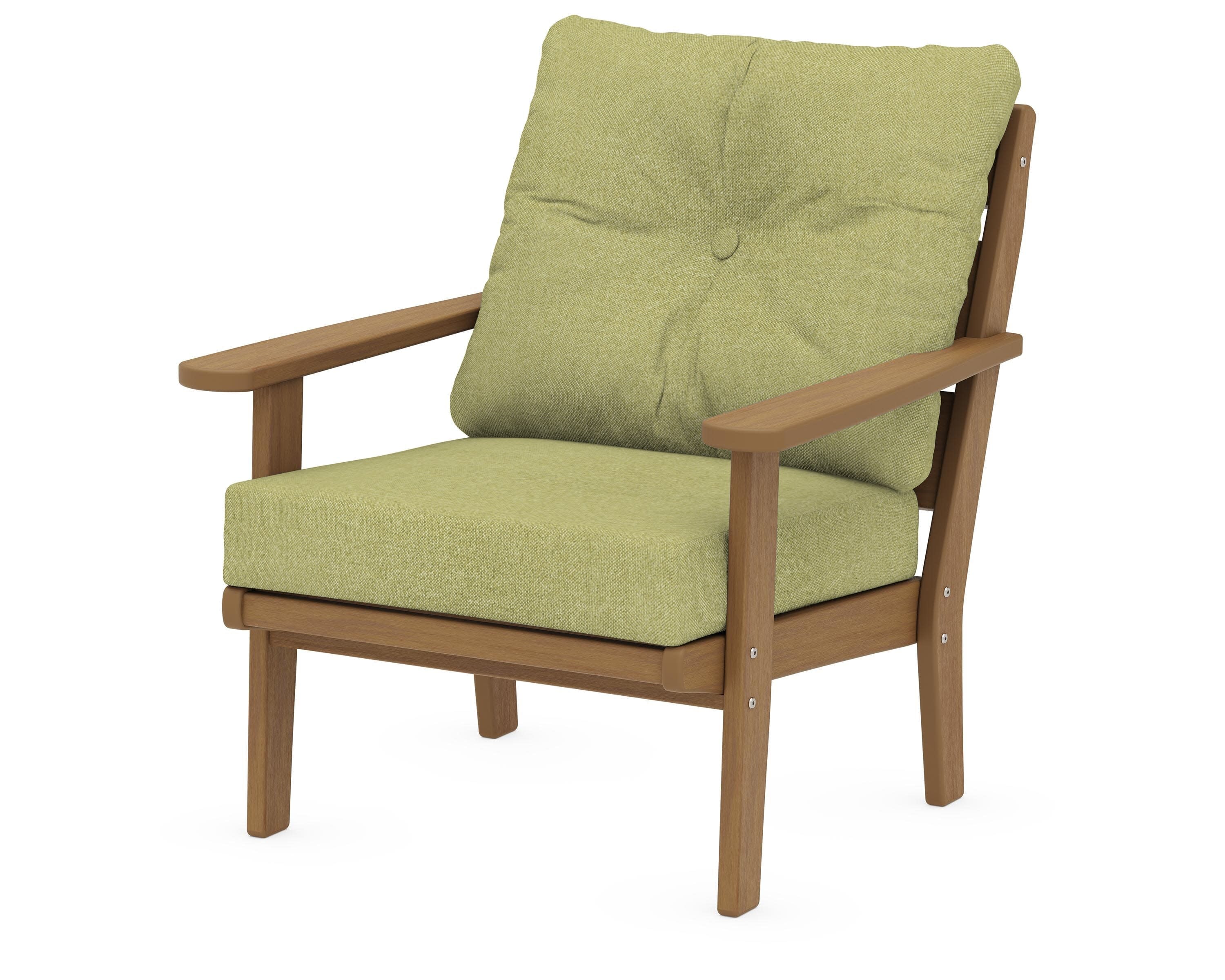 Lakeside Deep Seating Chair in Natural / Chartreuse Boucle