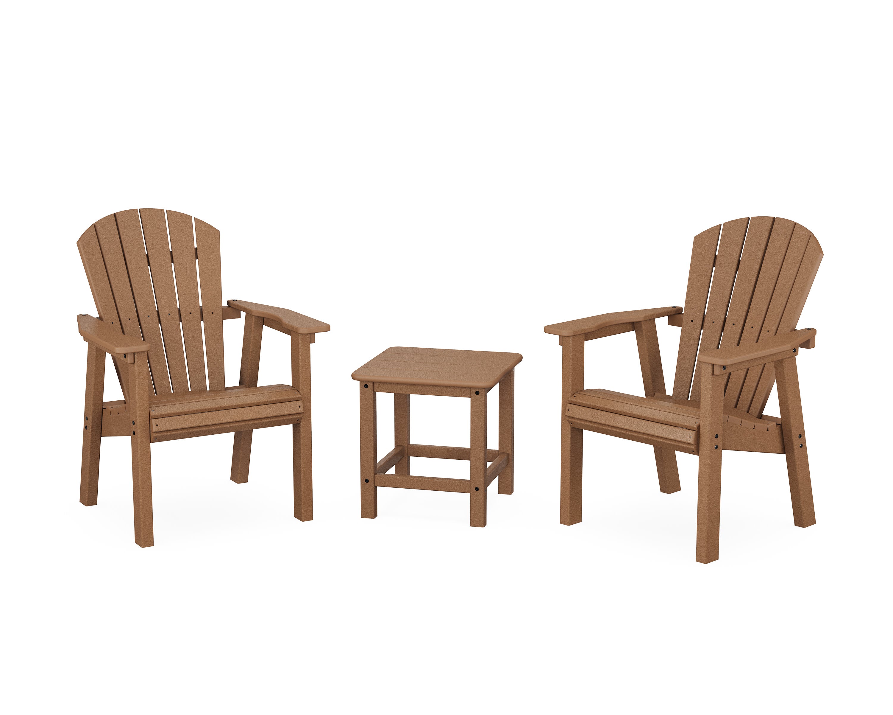 Seashell 3-Piece Upright Adirondack Chair Set in Teak