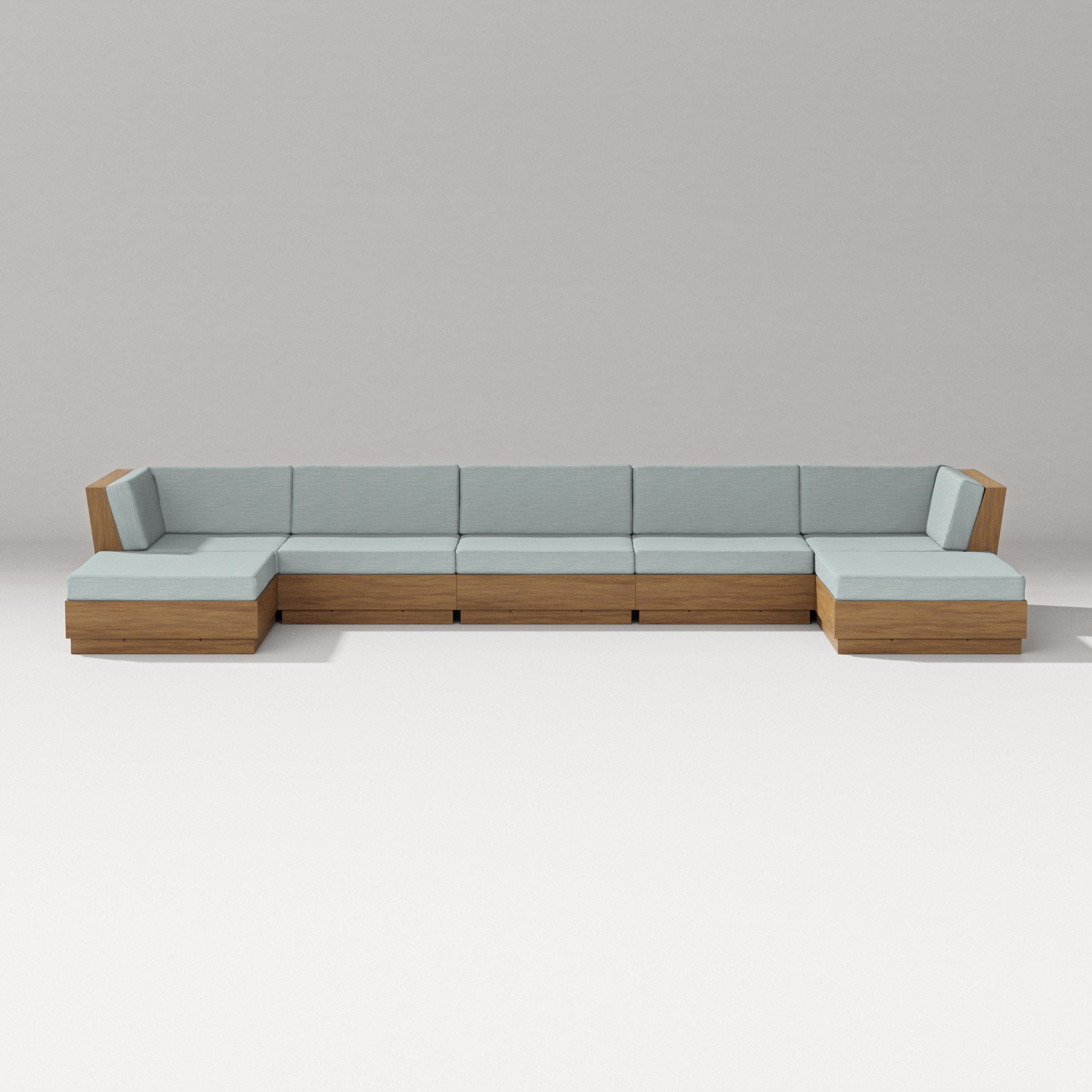 Elevate 7-Piece Double Chaise Sectional in Natural / Soothe Mist