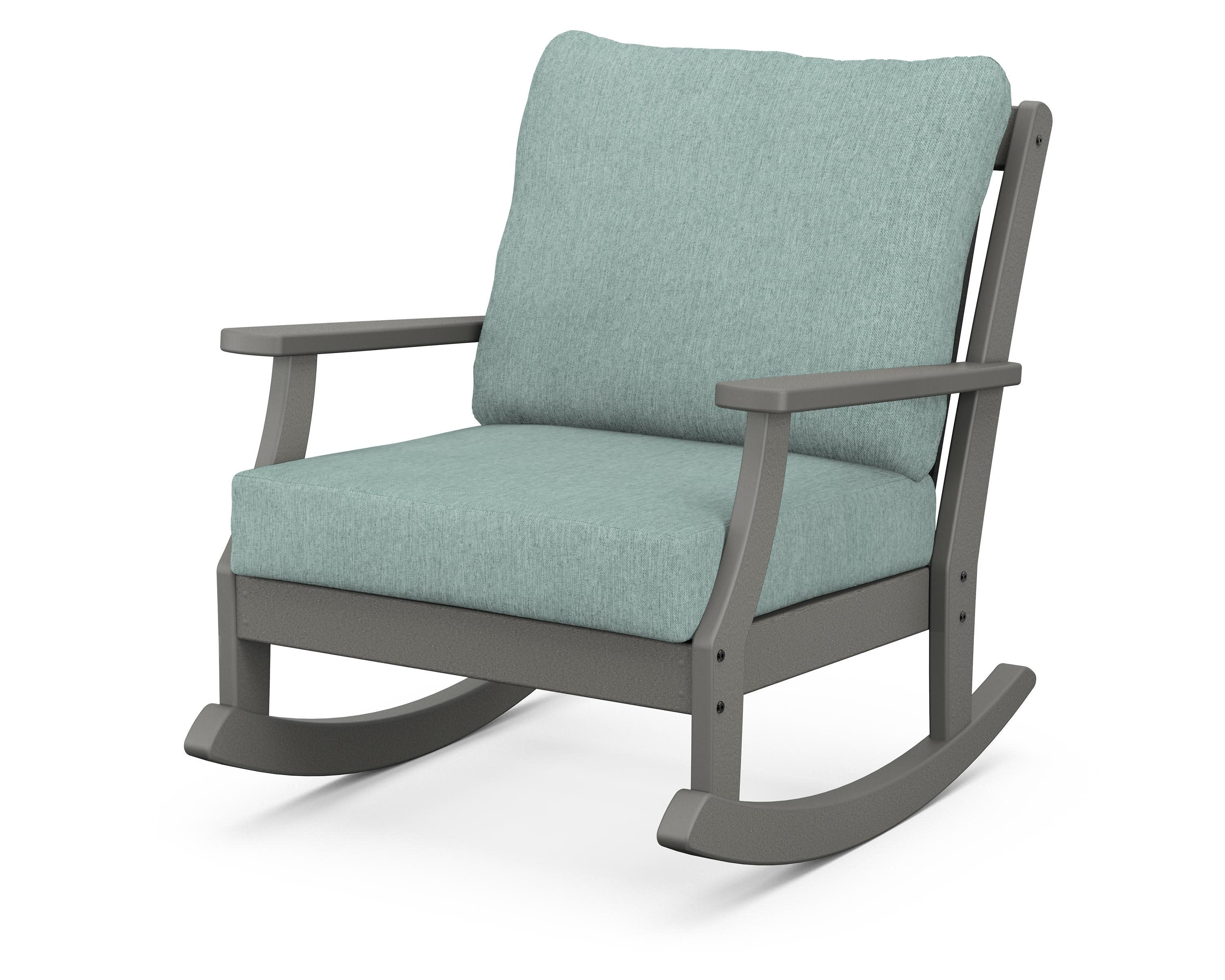 Braxton Deep Seating Rocking Chair in Slate Grey / Glacier Spa