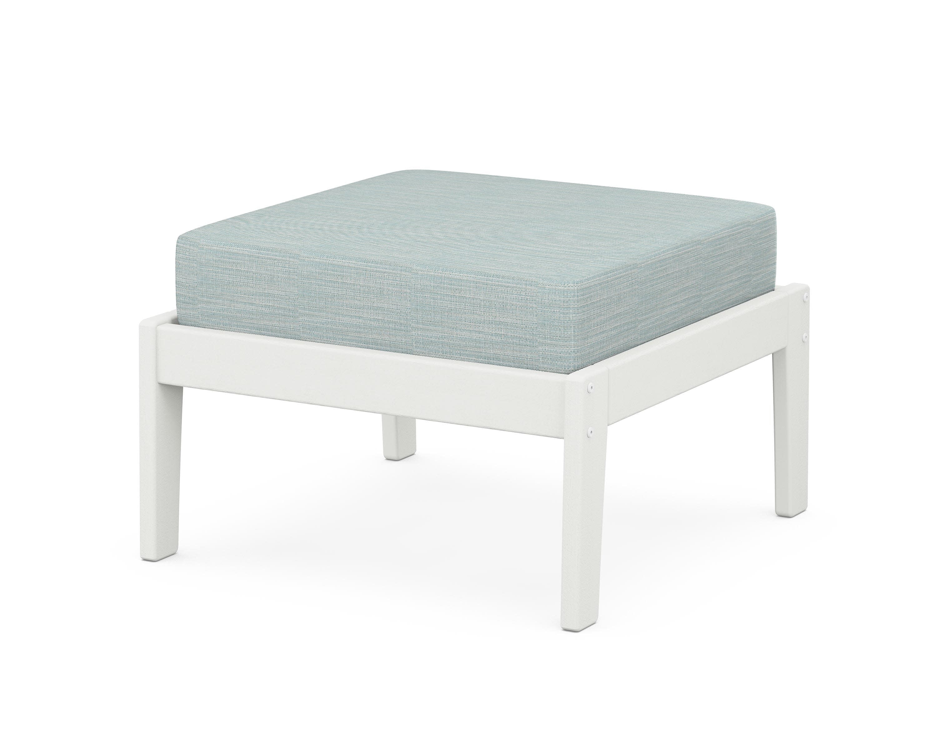 Deep Seating Ottoman in Vintage White / Soothe Mist