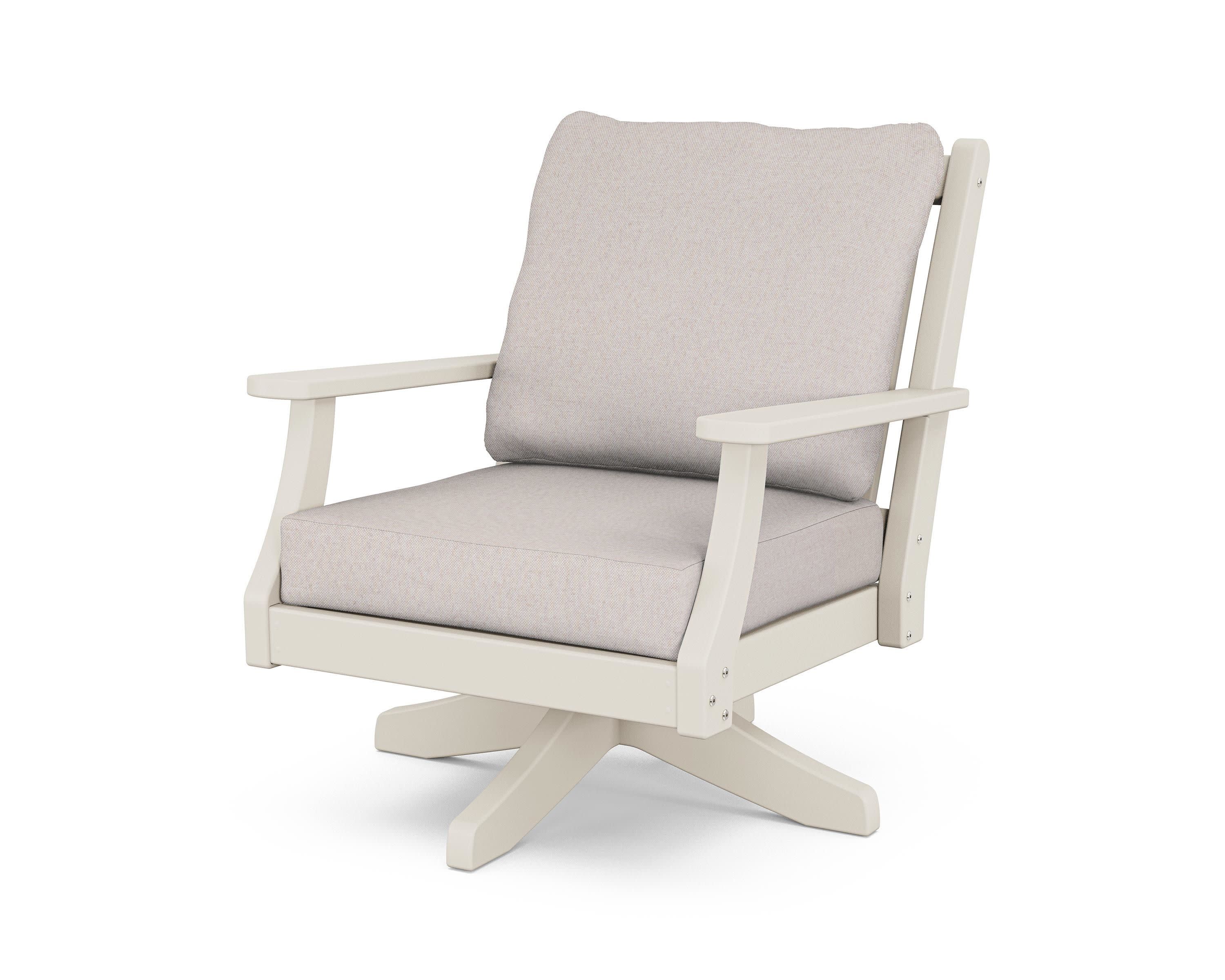 Wovendale Deep Seating Swivel Chair in Sand / Dune Burlap