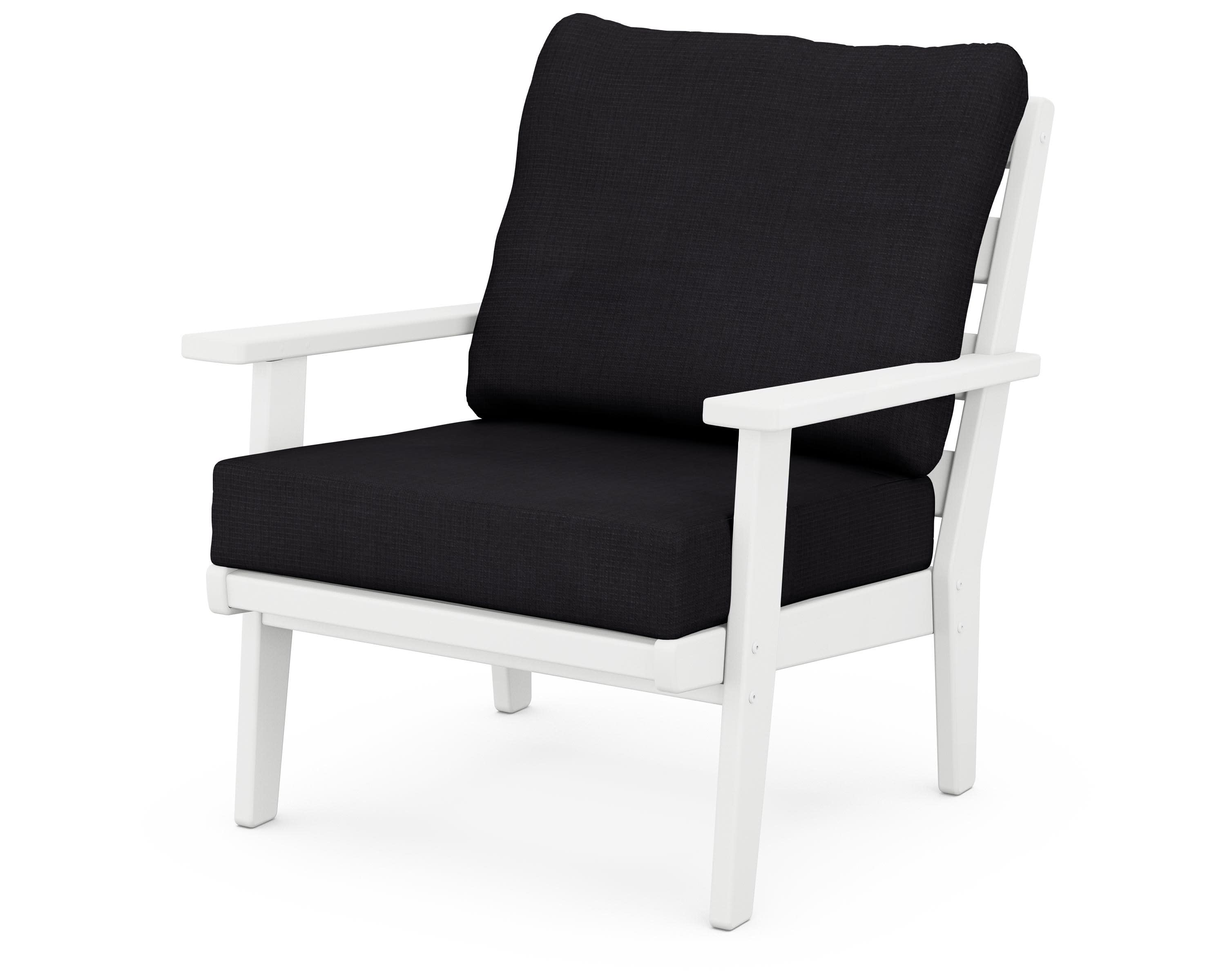 Grant Park Deep Seating Chair in White / Midnight Linen