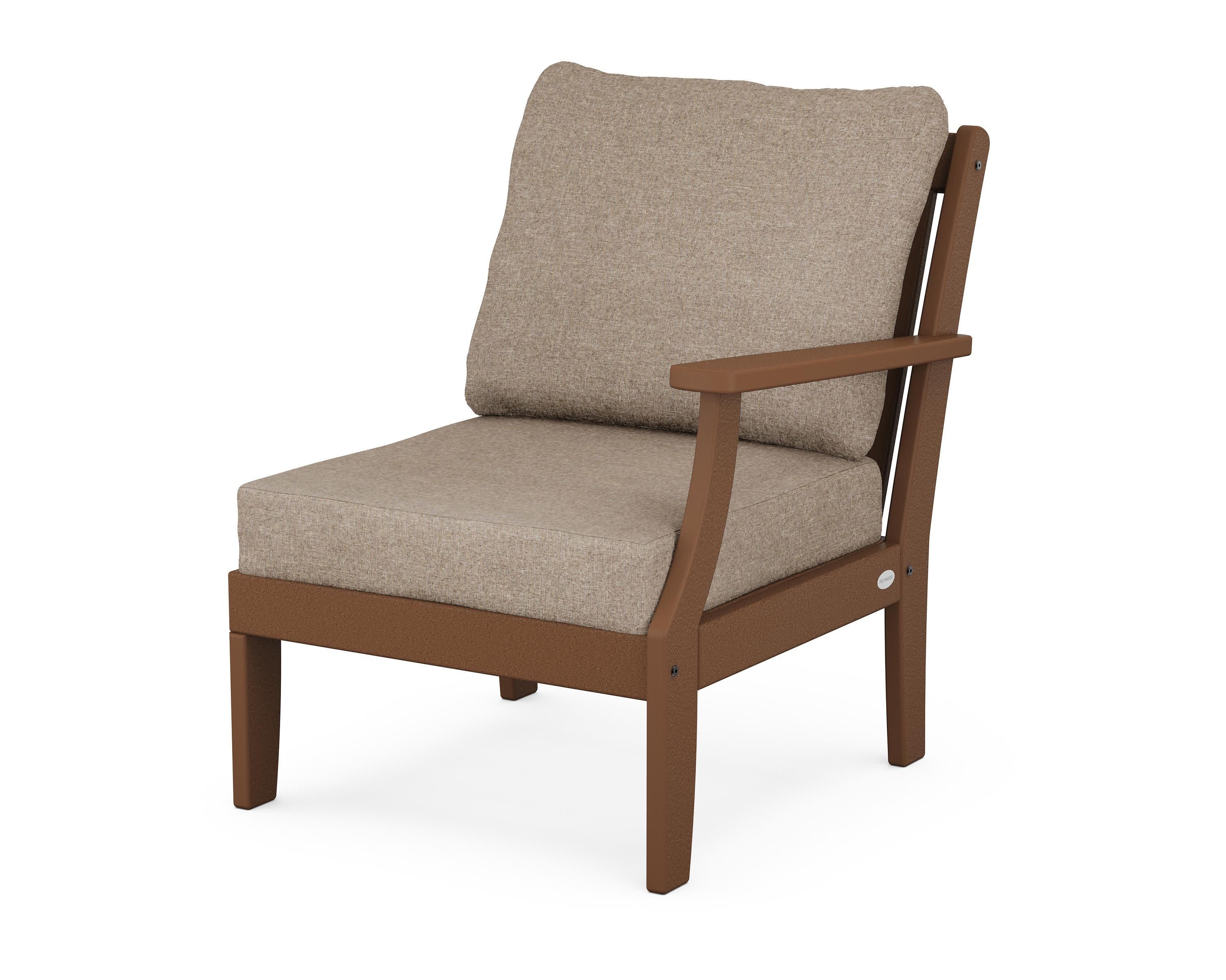 Braxton Modular Right Arm Chair in Teak / Spiced Burlap