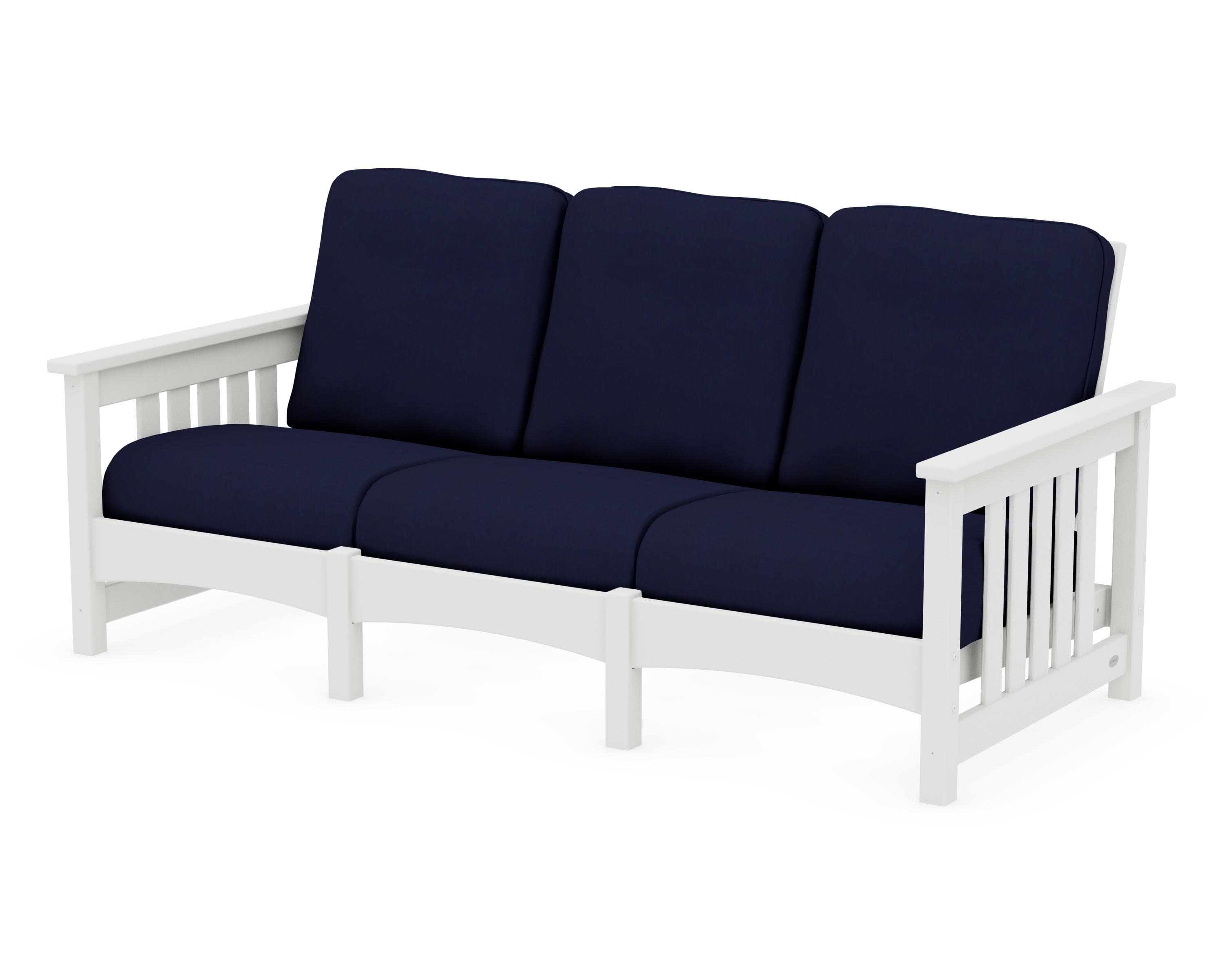 Club Mission Sofa in Vintage White / Navy