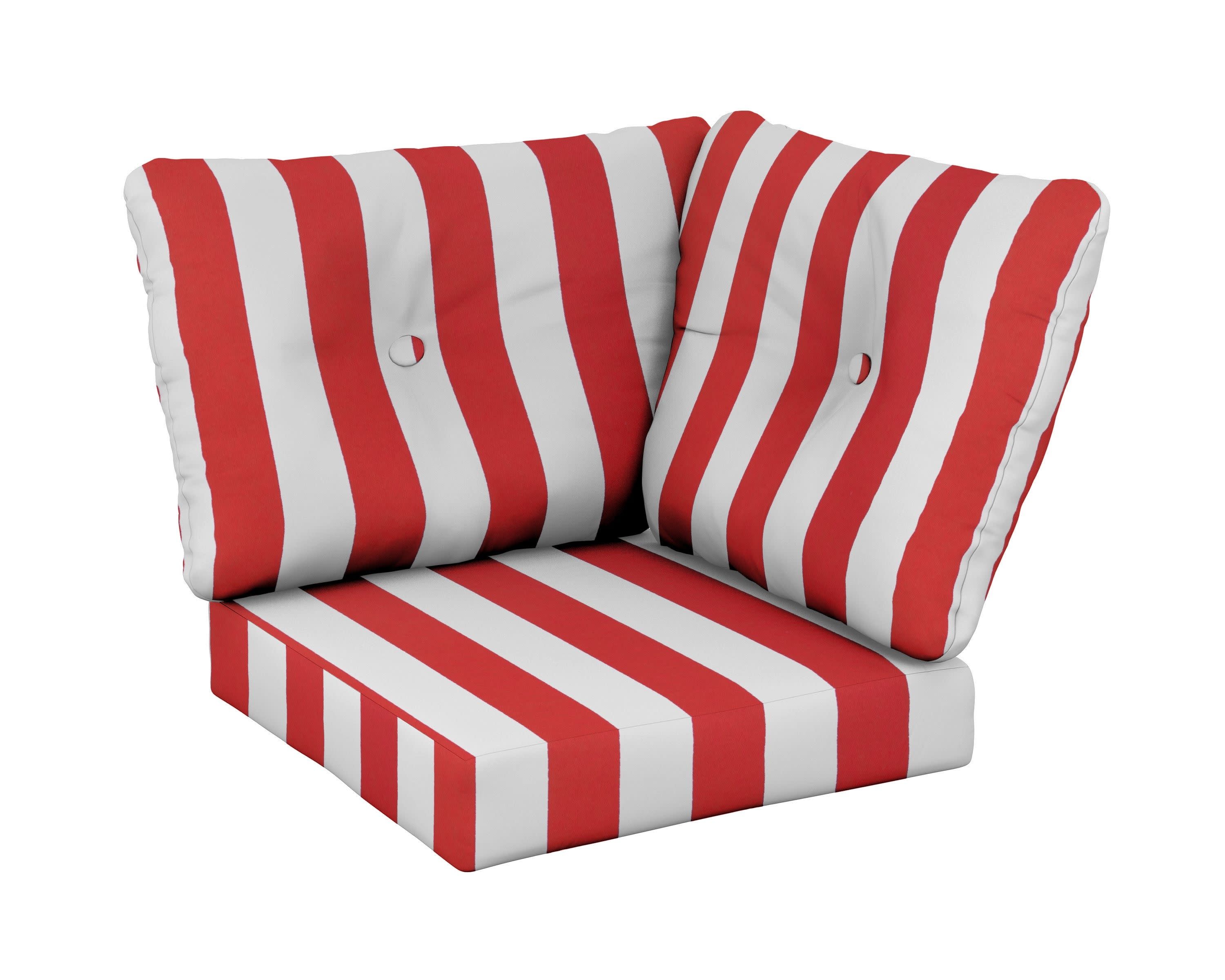 Modular Corner Cushion in Cabana Stripe Crimson