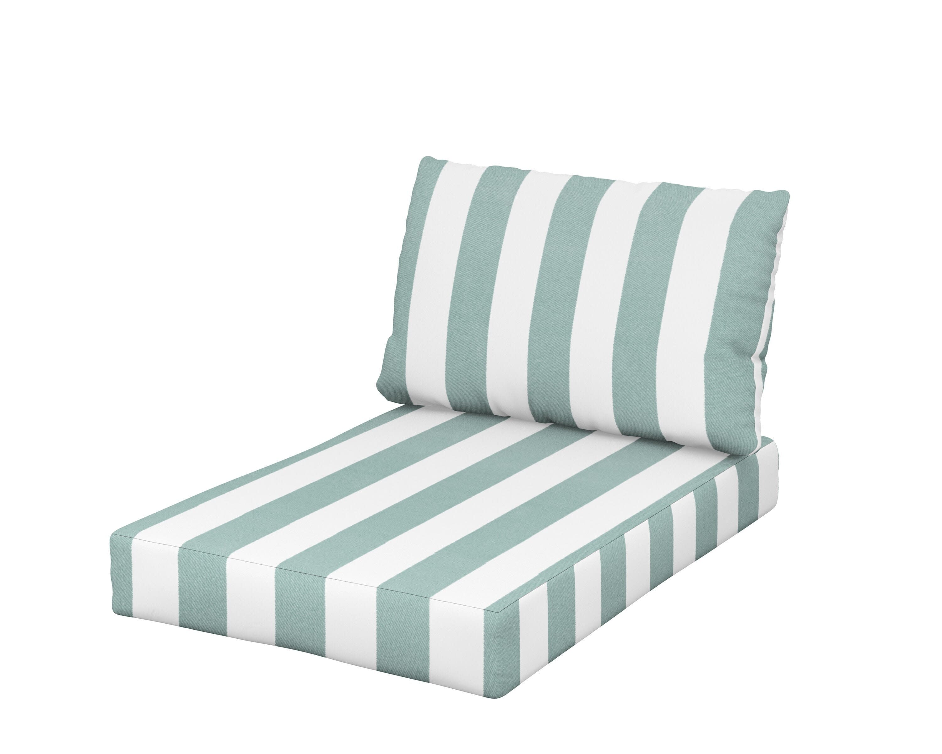 Daybed Swing Seat/Back Cushion in Cabana Stripe Glacier Spa