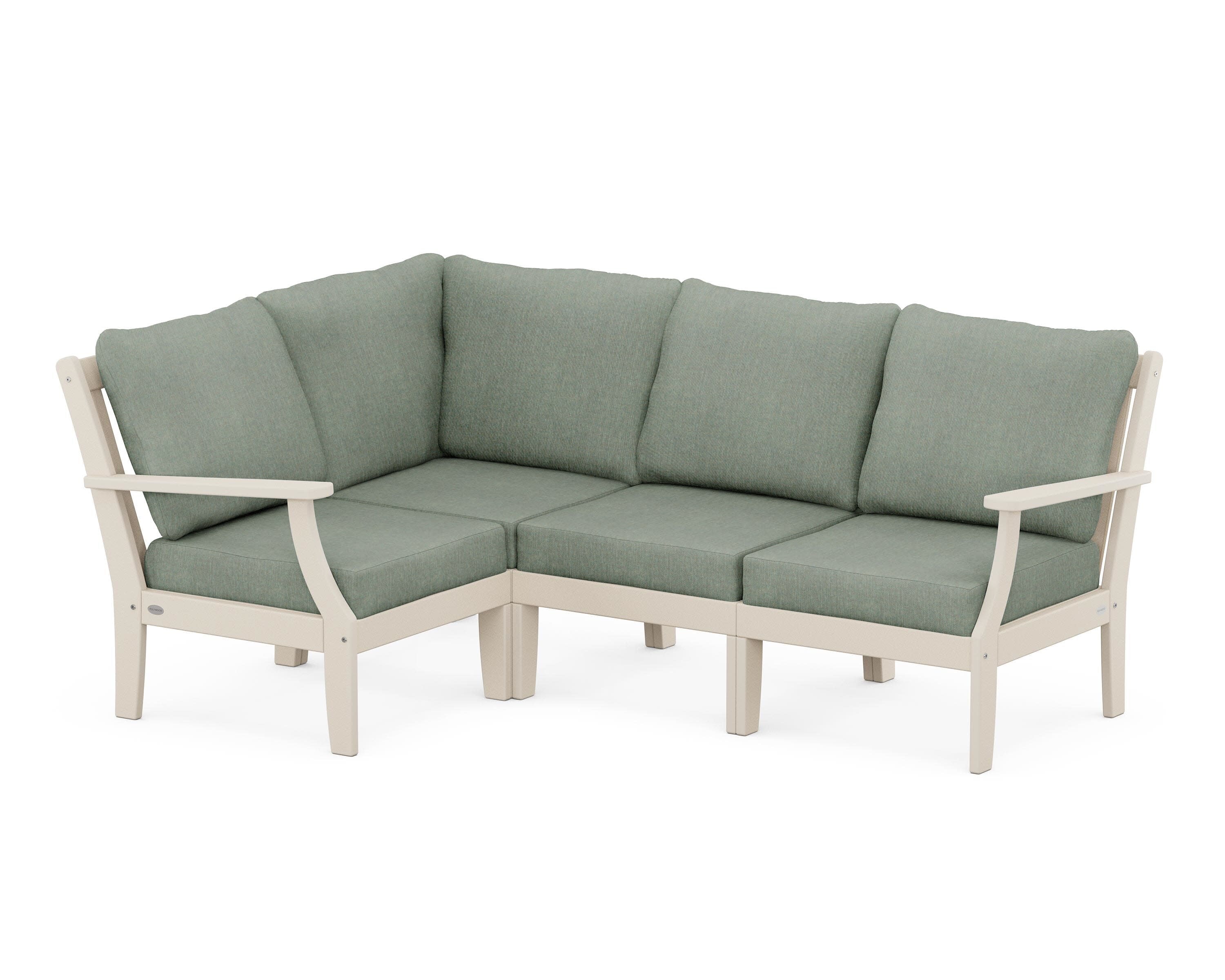 Braxton Modular 4-Piece Deep Seating Set in Sand / Cast Sage