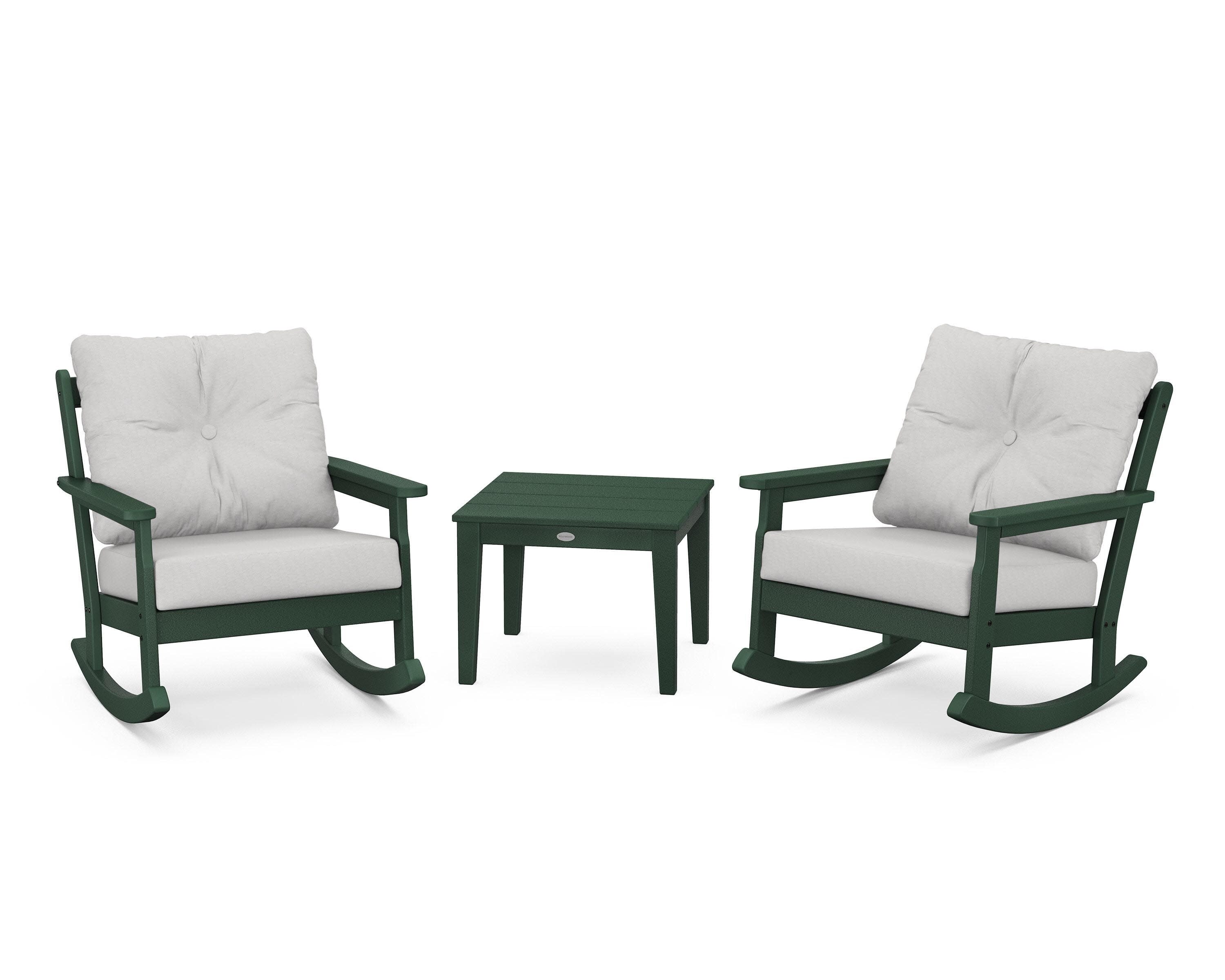 Vineyard 3-Piece Deep Seating Rocker Set in Green / Diamond in the Rough
