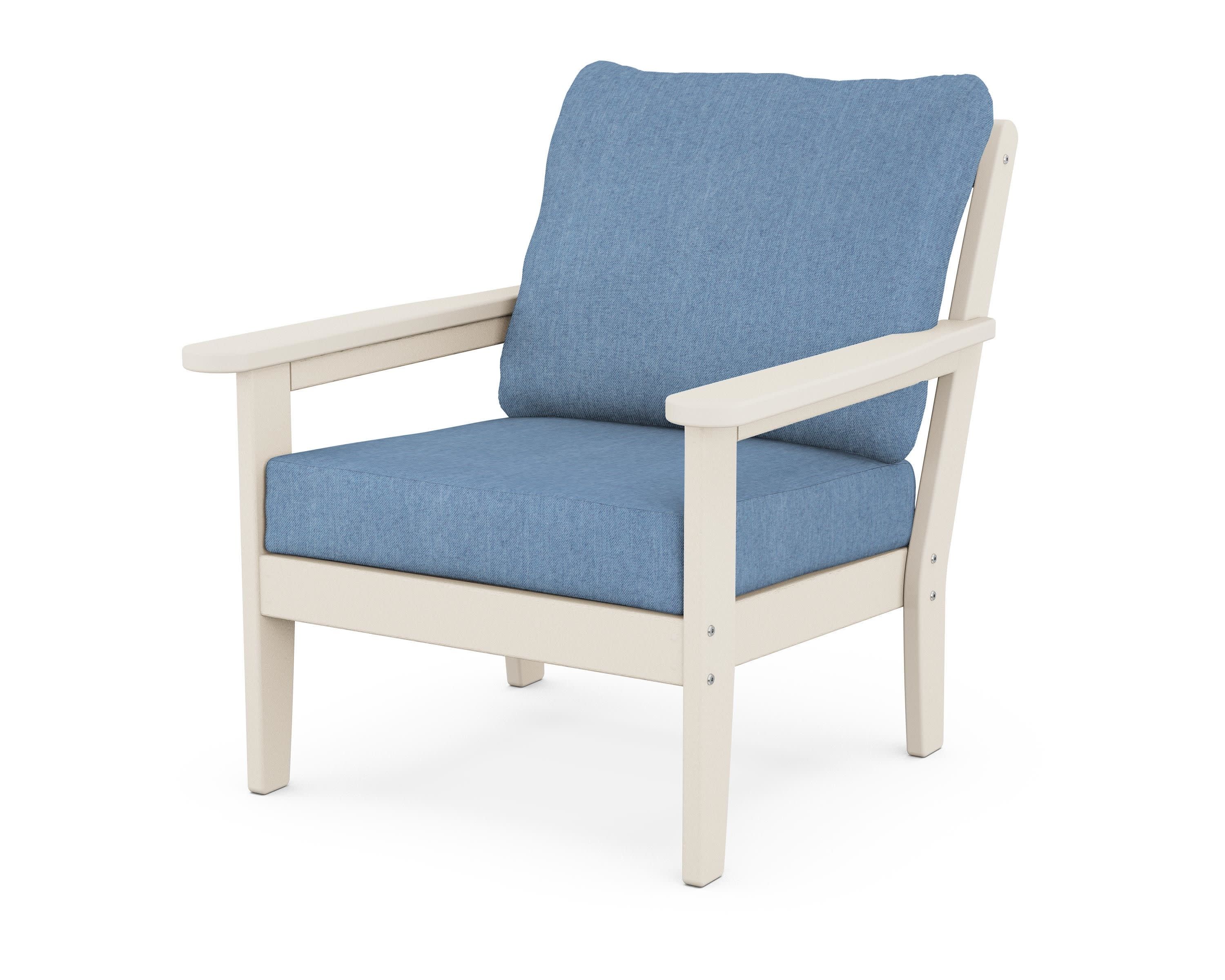 Cottage Deep Seating Chair in Sand / Sky Blue