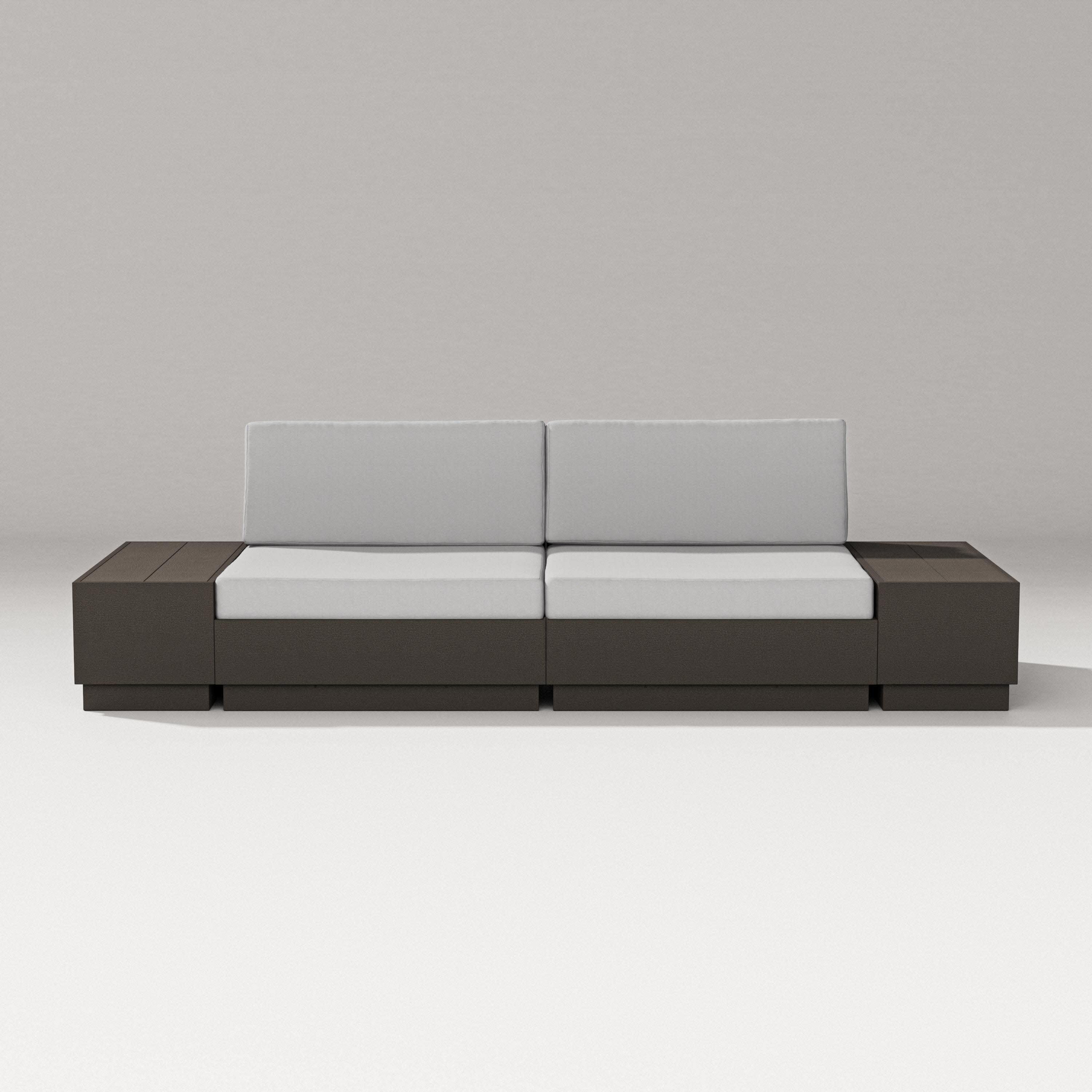 Elevate 4-Piece Loveseat Sectional in Vintage Coffee / Diamond in the Rough