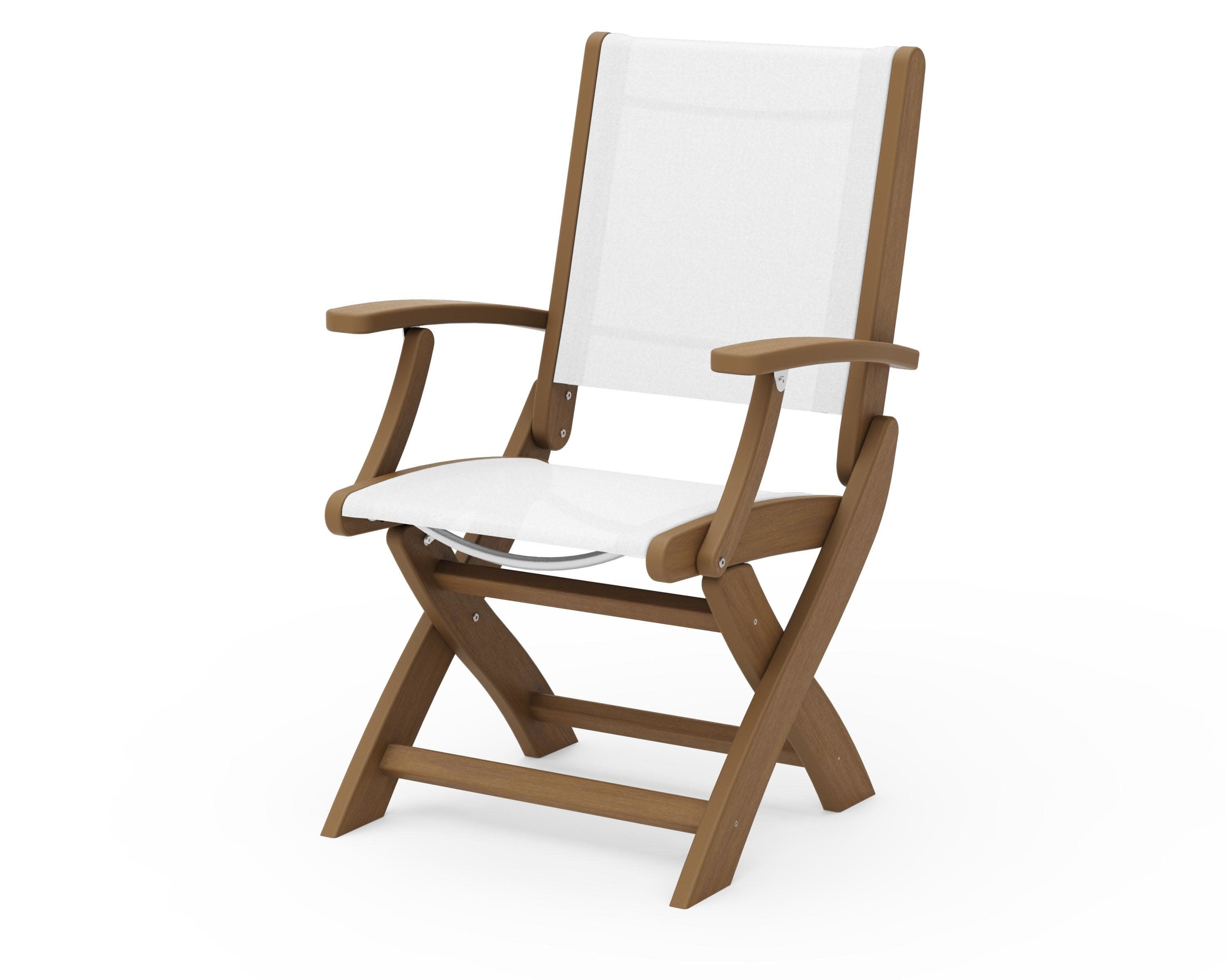 Coastal Folding Chair in Natural / White Sling