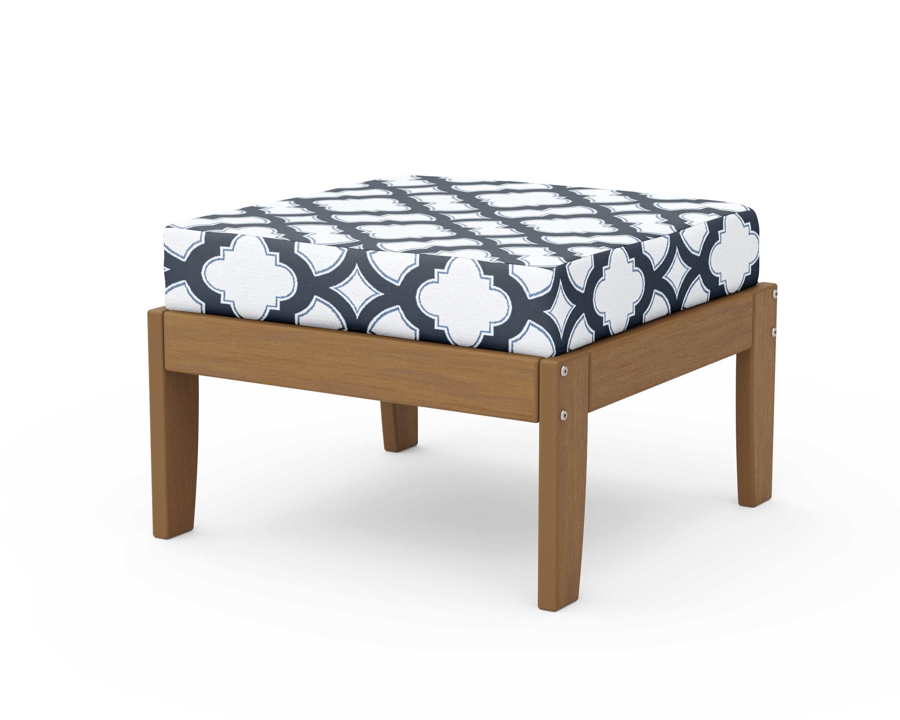 Modular Ottoman - Classic in Natural / Trellis Marine Indigo