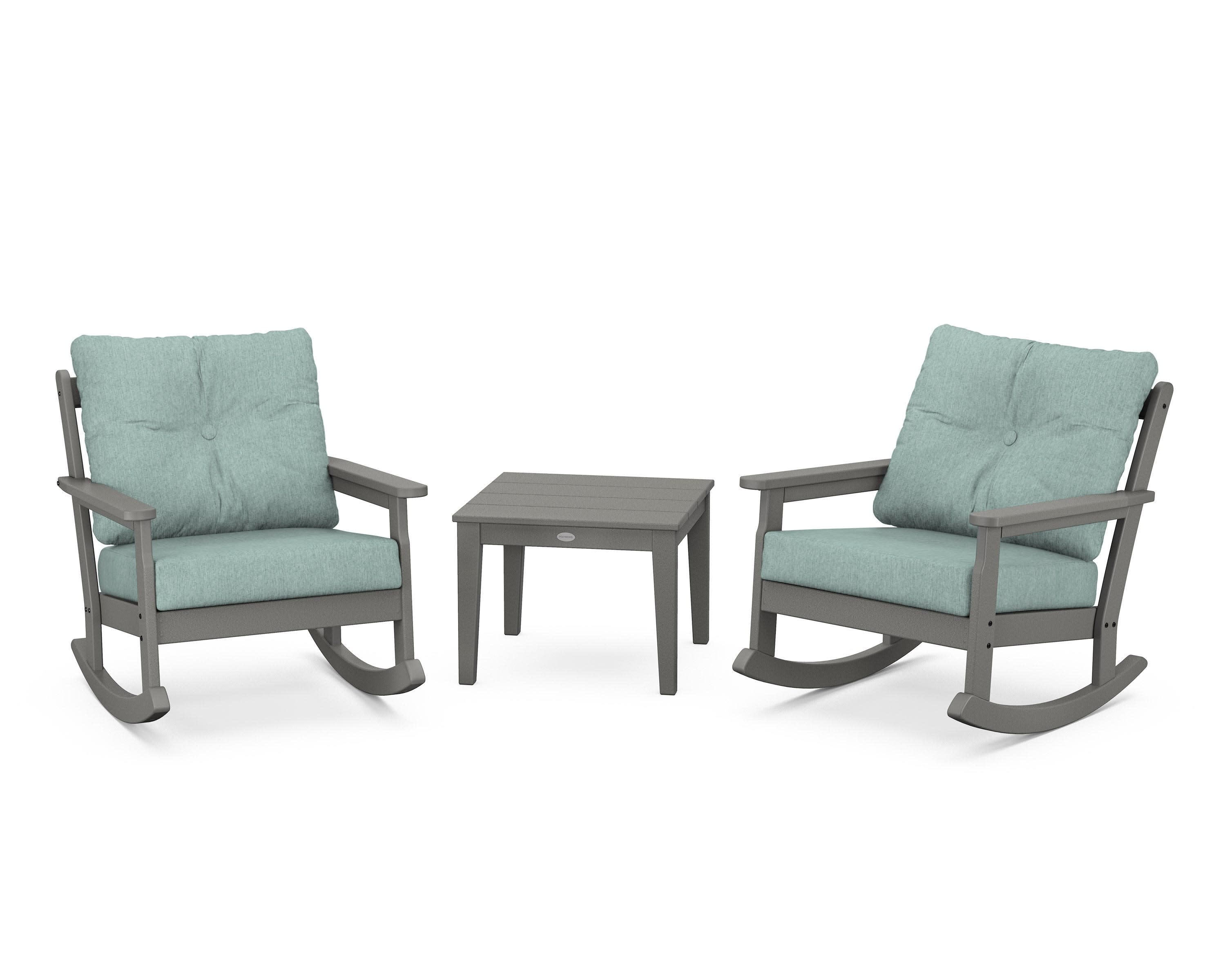 Vineyard 3-Piece Deep Seating Rocker Set in Slate Grey / Glacier Spa