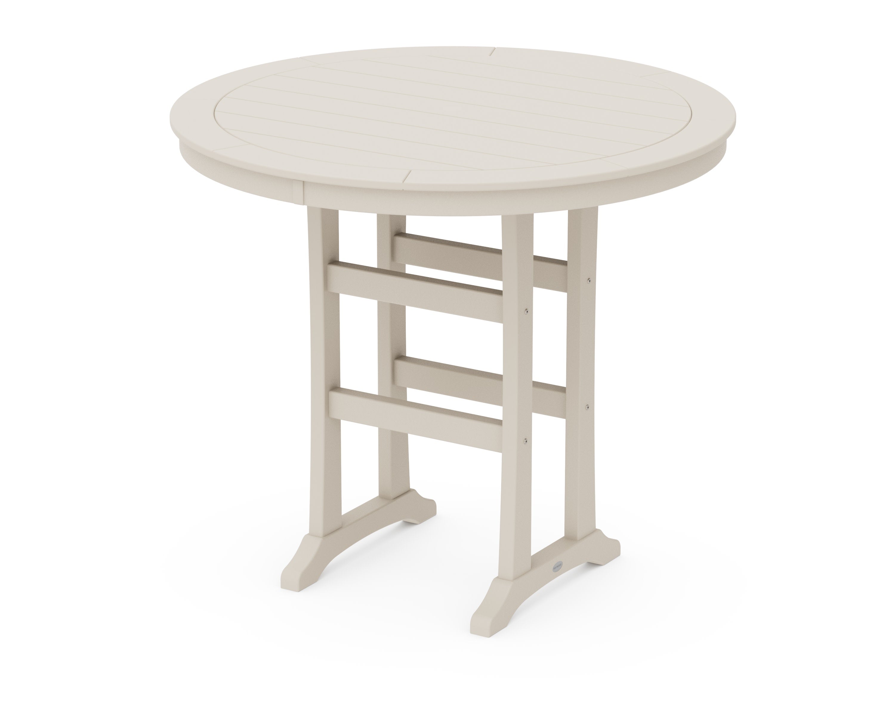 Nautical Trestle 48" Round Bar Table in Sand
