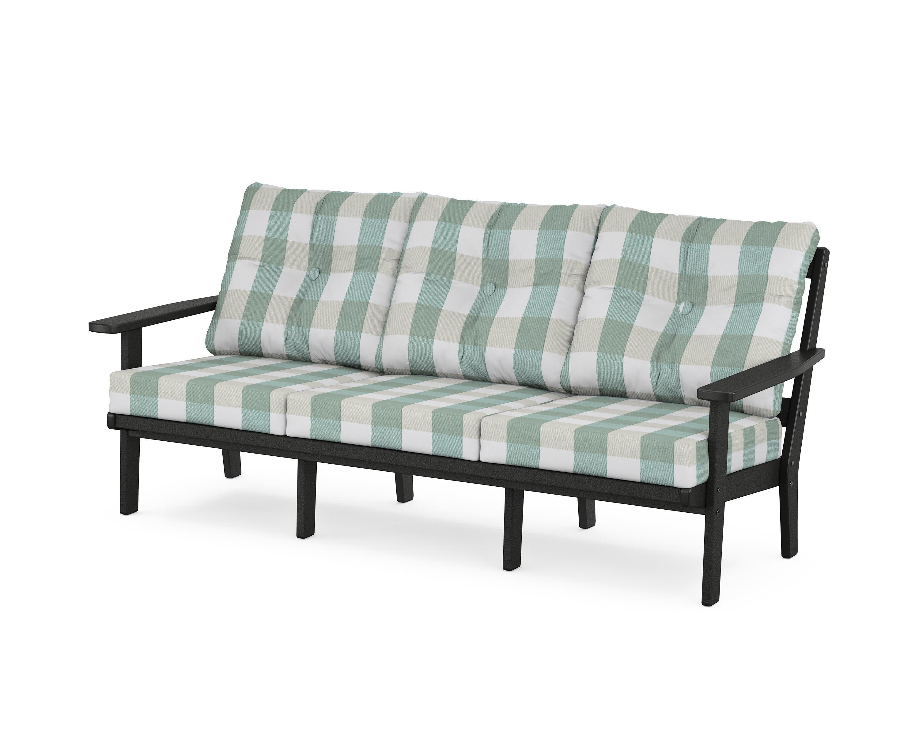 Oxford Deep Seating Sofa in Black / Buffalo Plaid Glacier Spa