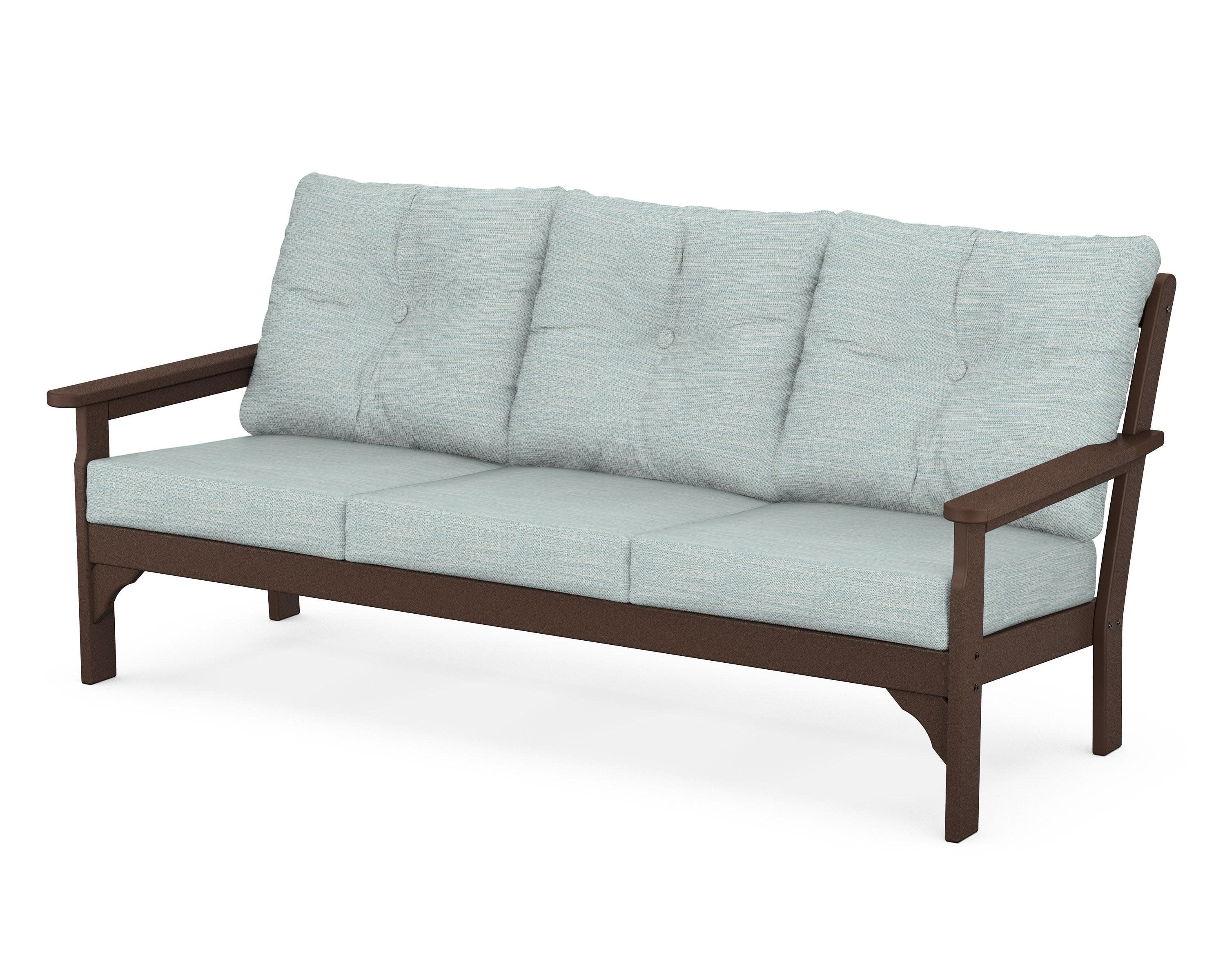 Vineyard Deep Seating Sofa in Mahogany / Soothe Mist