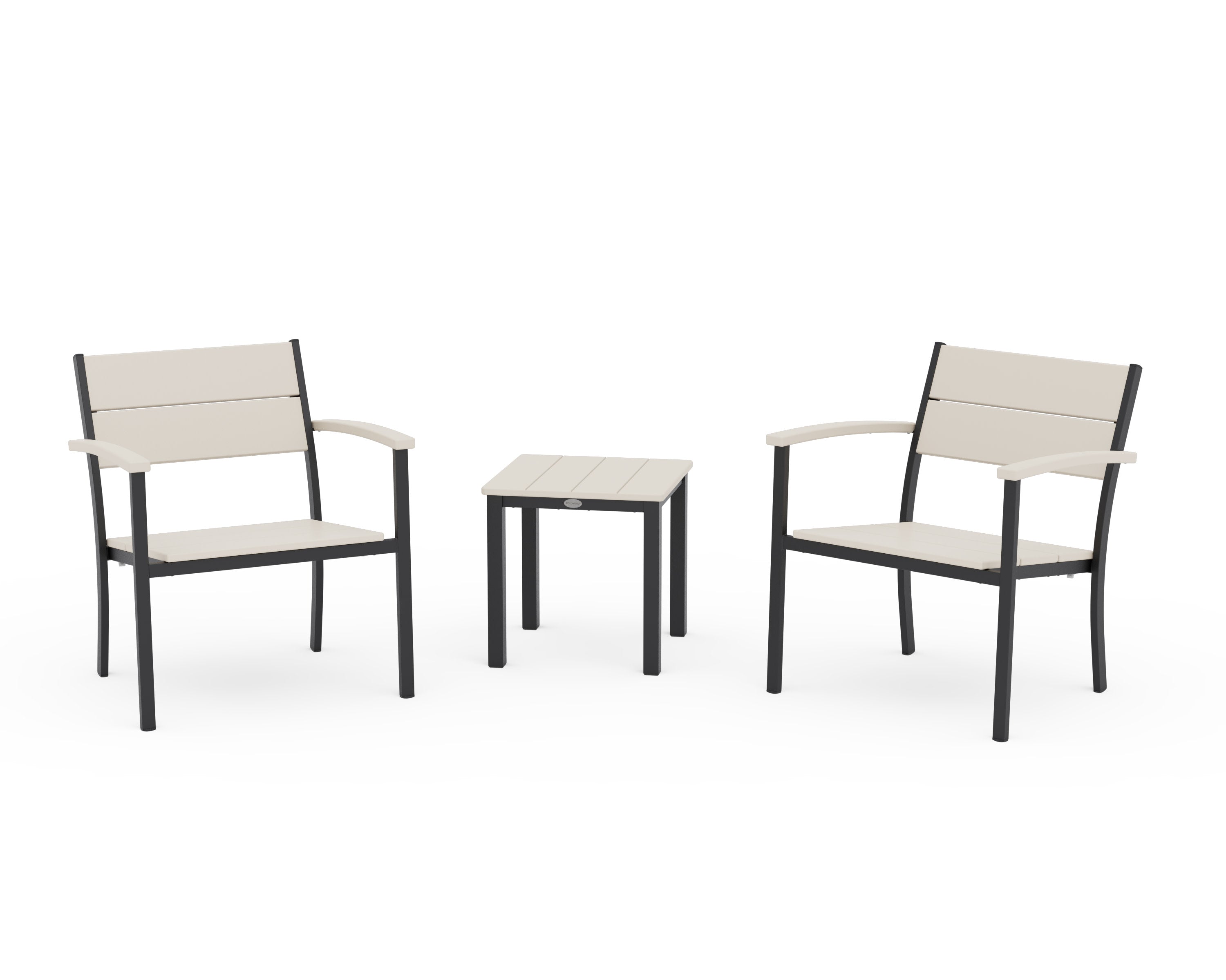 Main Street 3-Piece Lounge Chair Set in Black / Sand