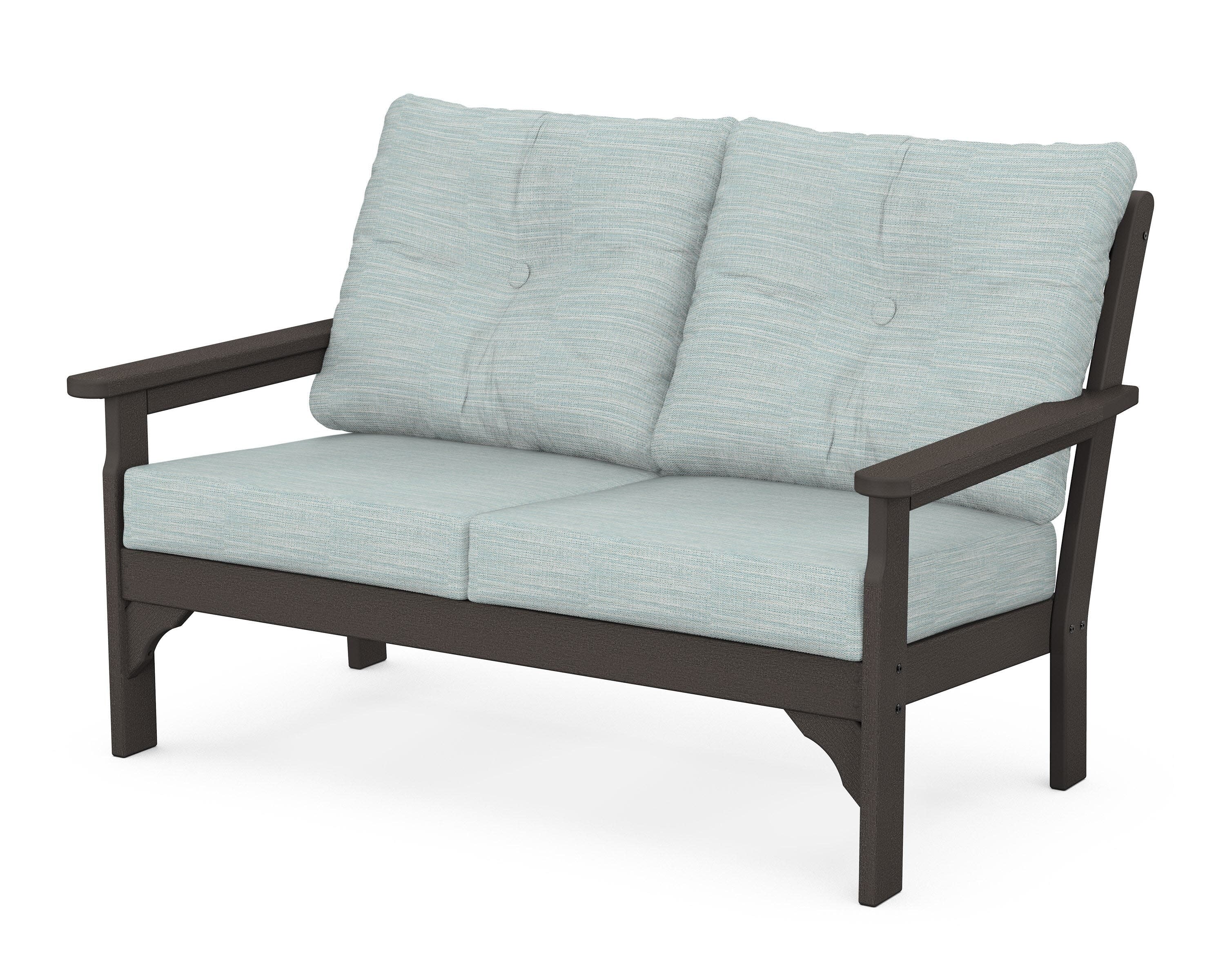 Vineyard Deep Seating Loveseat in Vintage Coffee / Soothe Mist