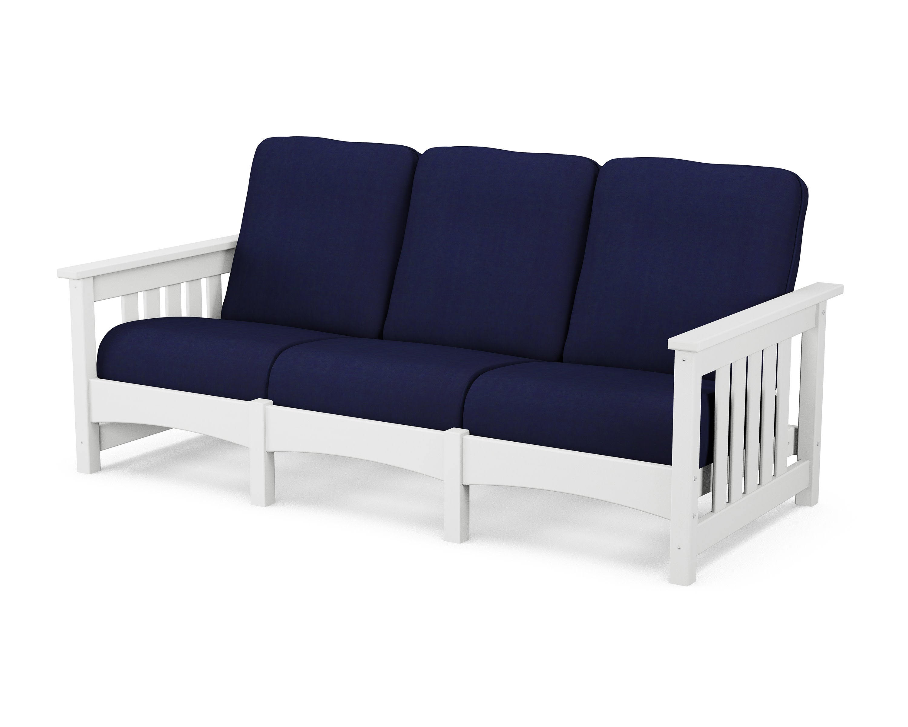 Club Mission Sofa in White / Navy