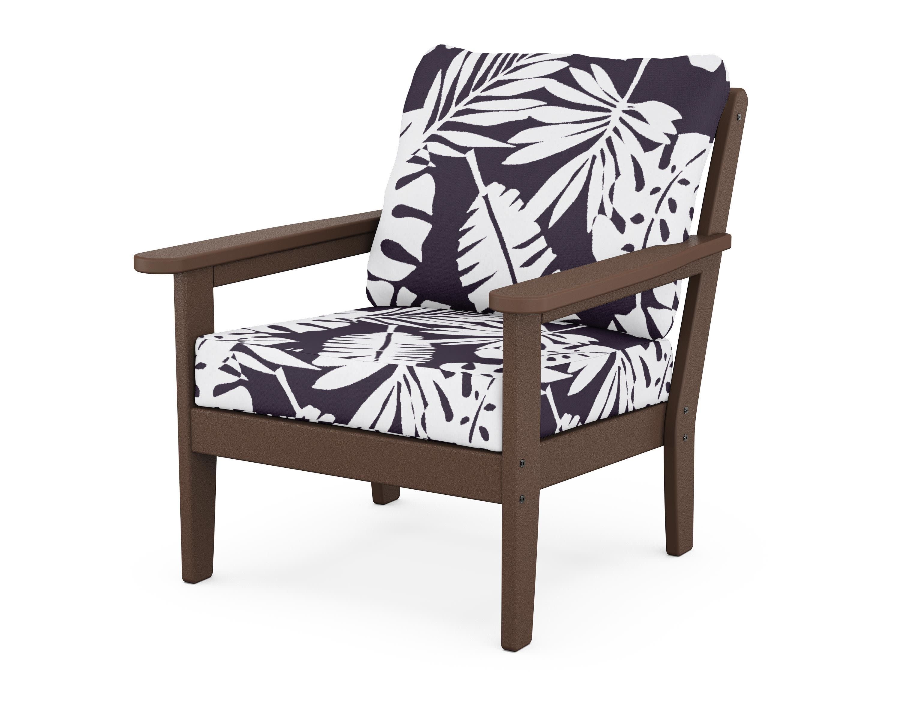 Cottage Deep Seating Chair in Mahogany / Leaf Navy