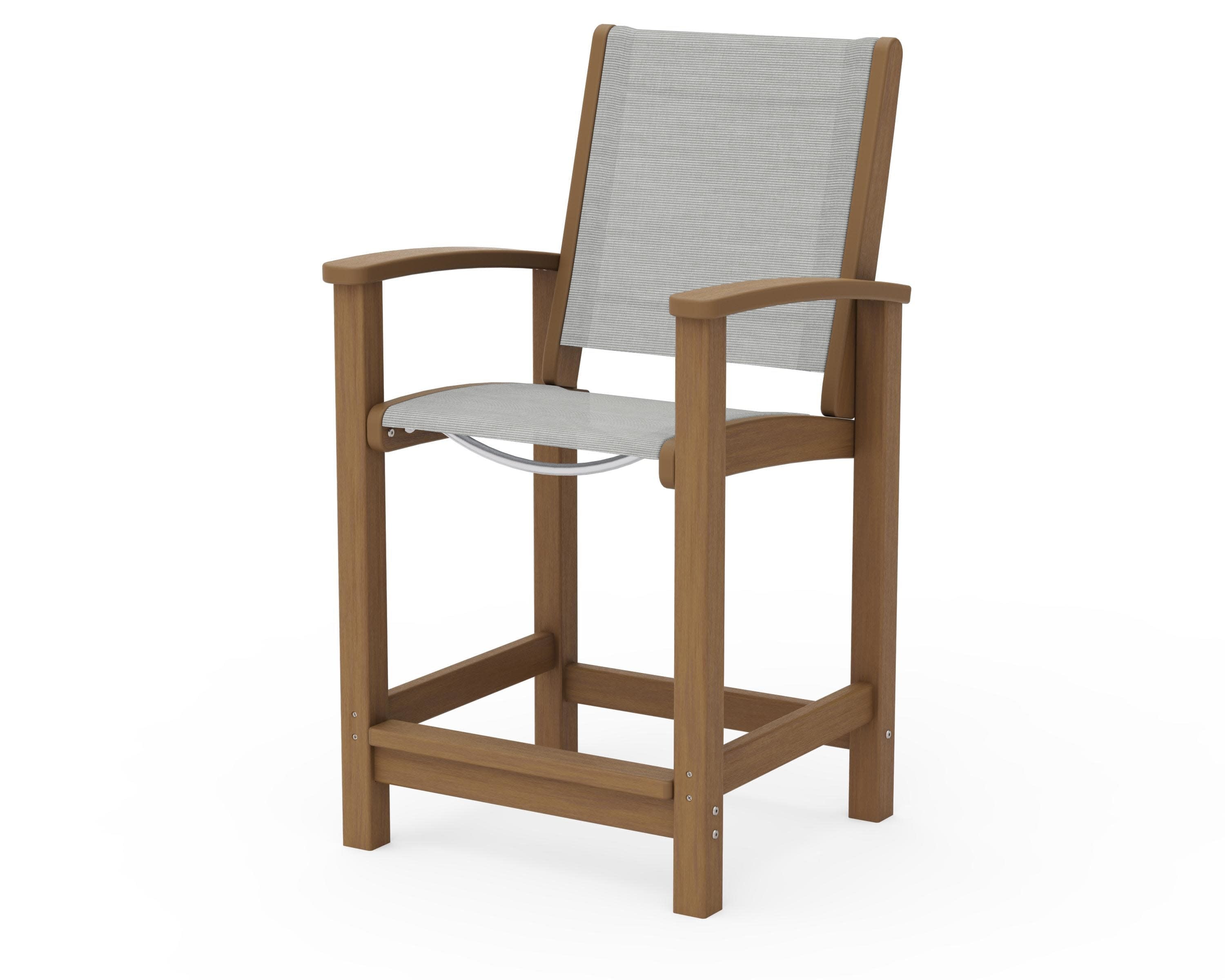 Coastal Counter Chair in Natural / Metallic Sling