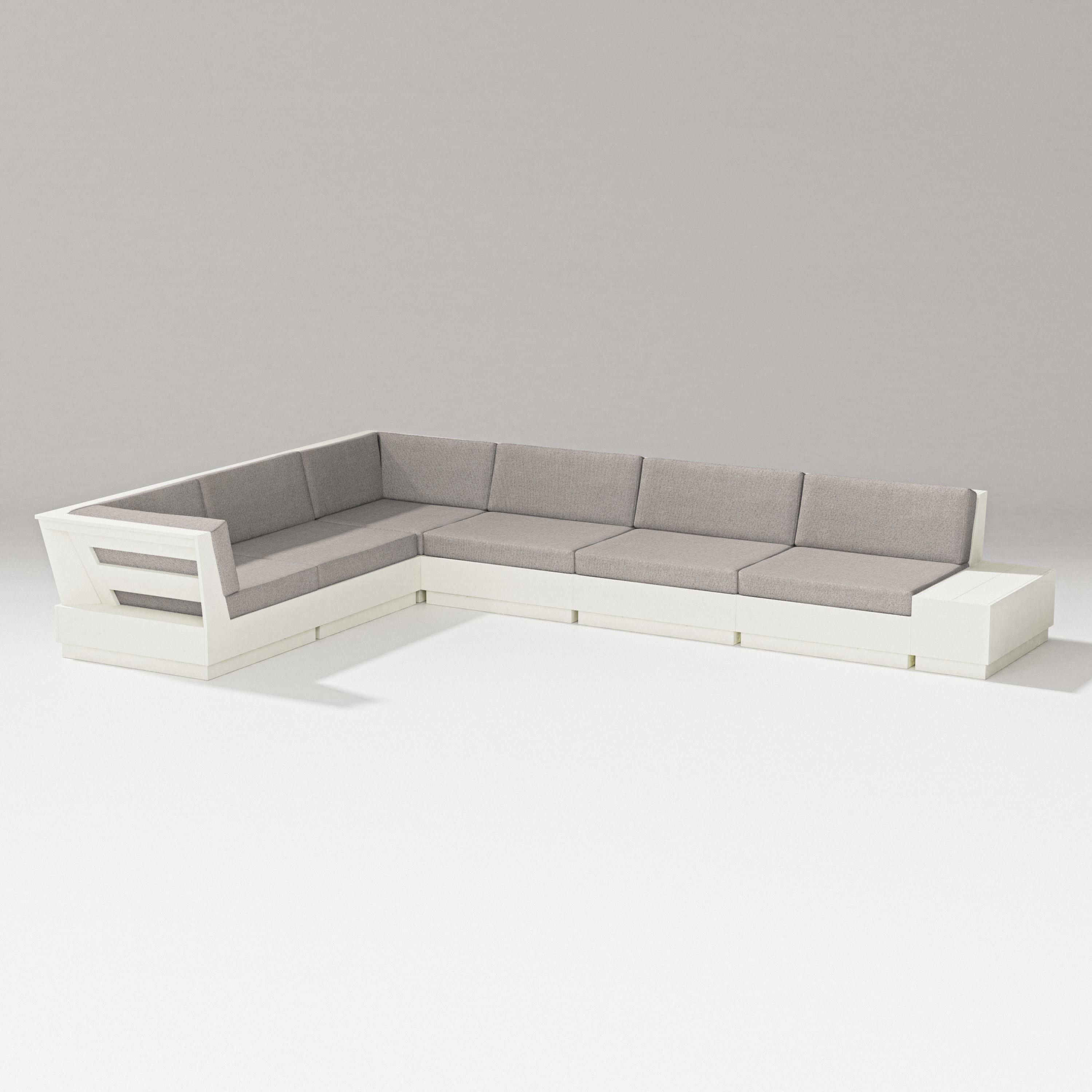 Elevate 7-Piece Corner Sectional in Vintage White / Weathered Tweed