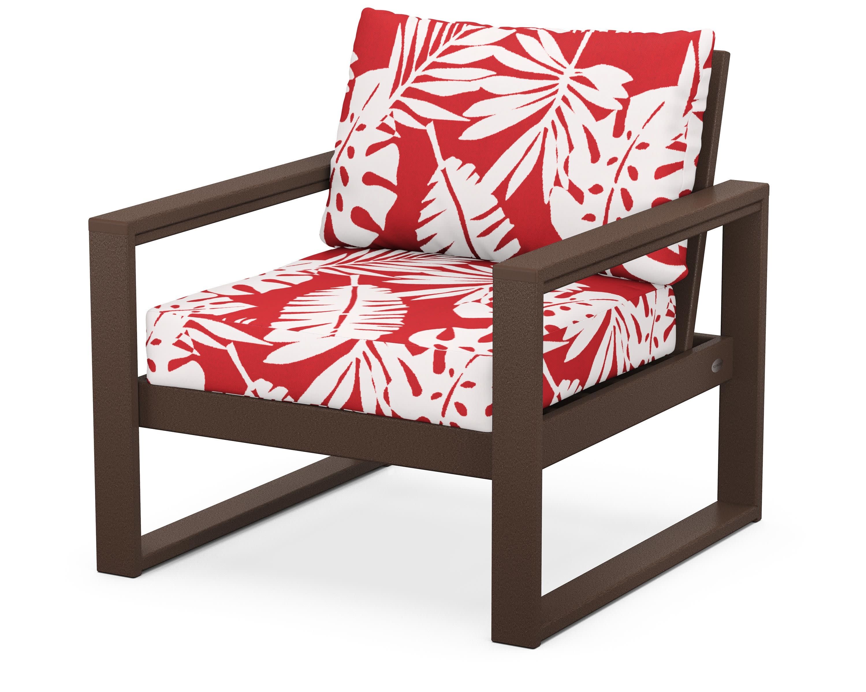 EDGE Club Chair in Mahogany / Leaf Crimson
