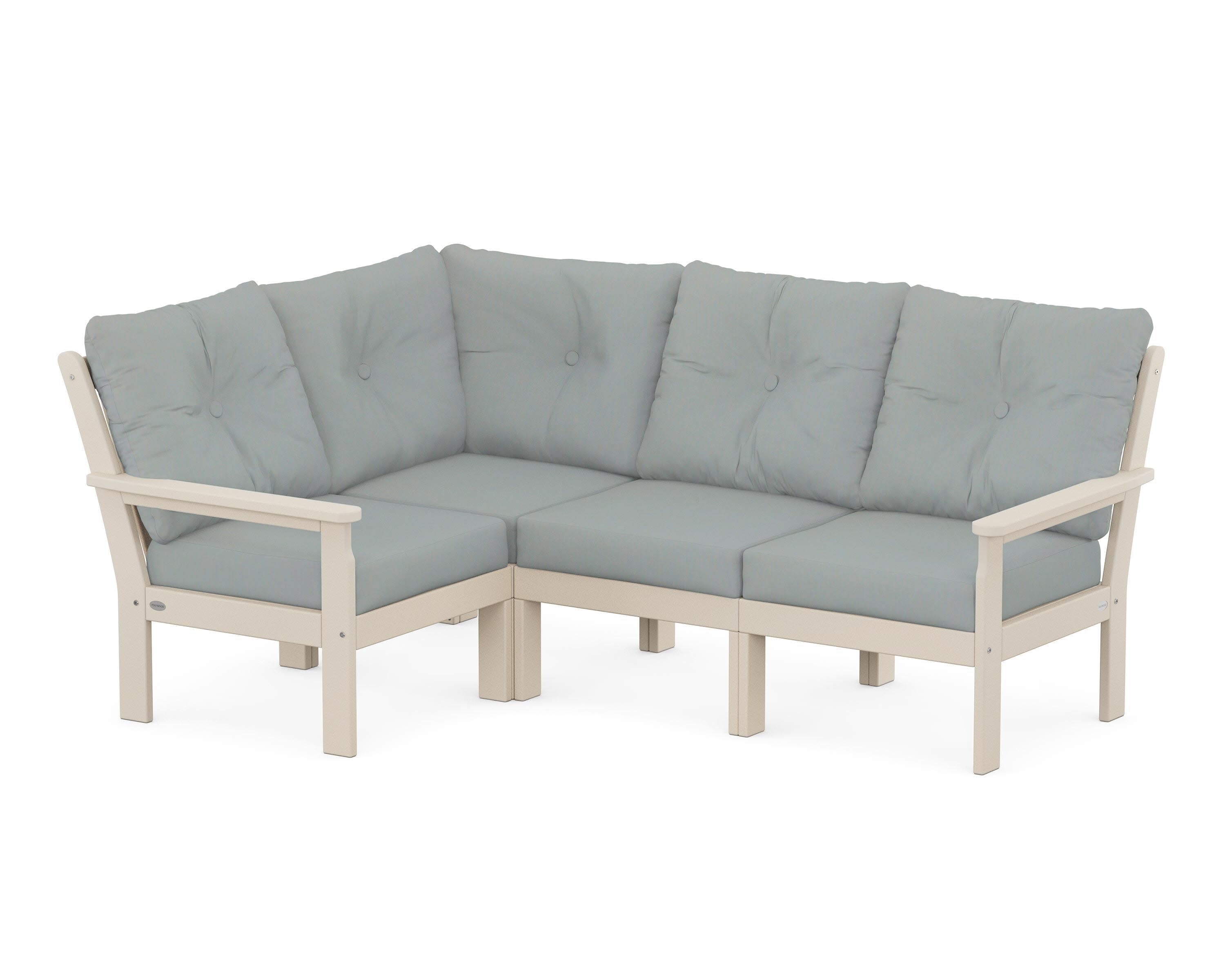 Vineyard 4-Piece Sectional in Sand / Spa