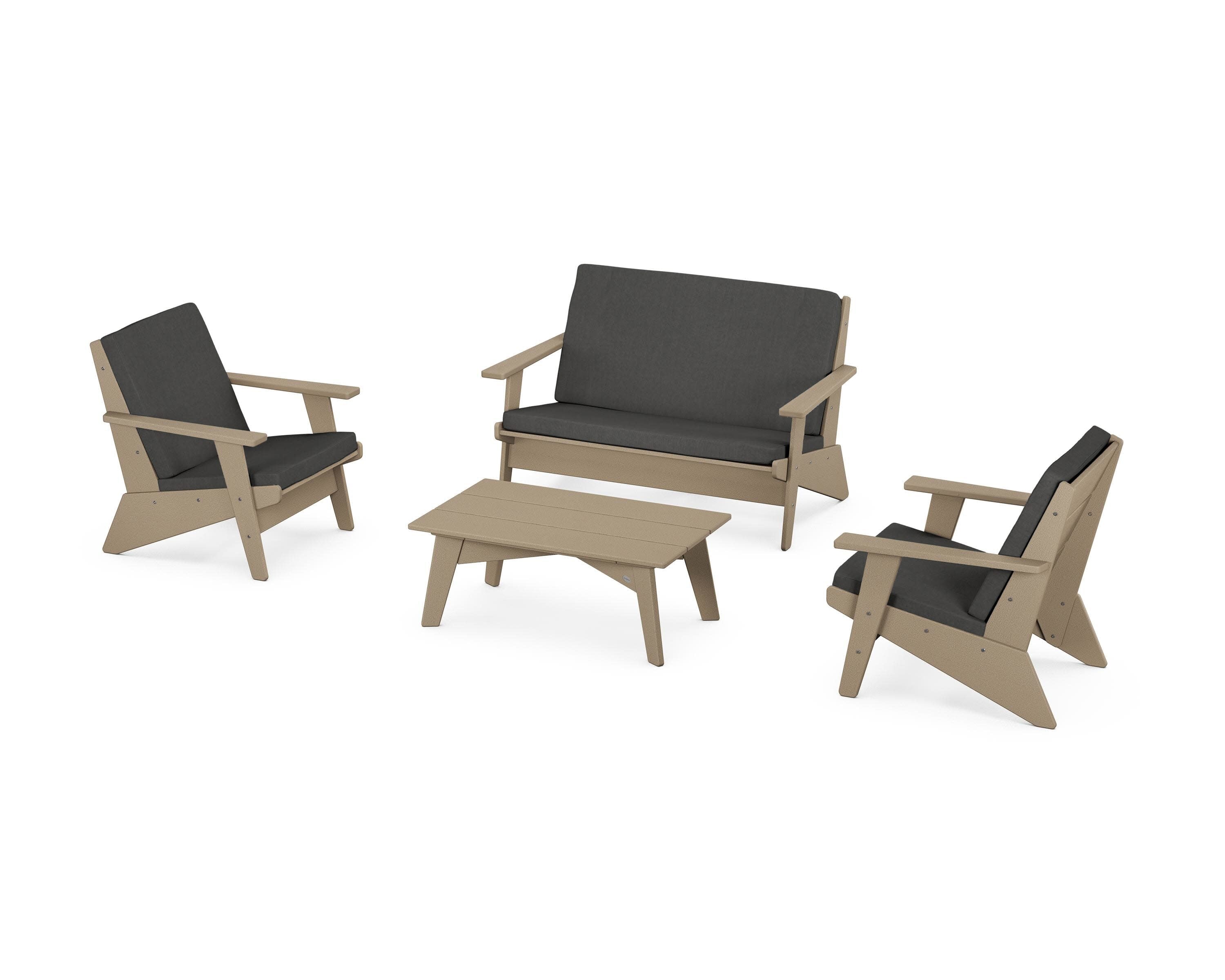Riviera Modern Lounge 4-Piece Set in Vintage Sahara / Spectrum Carbon