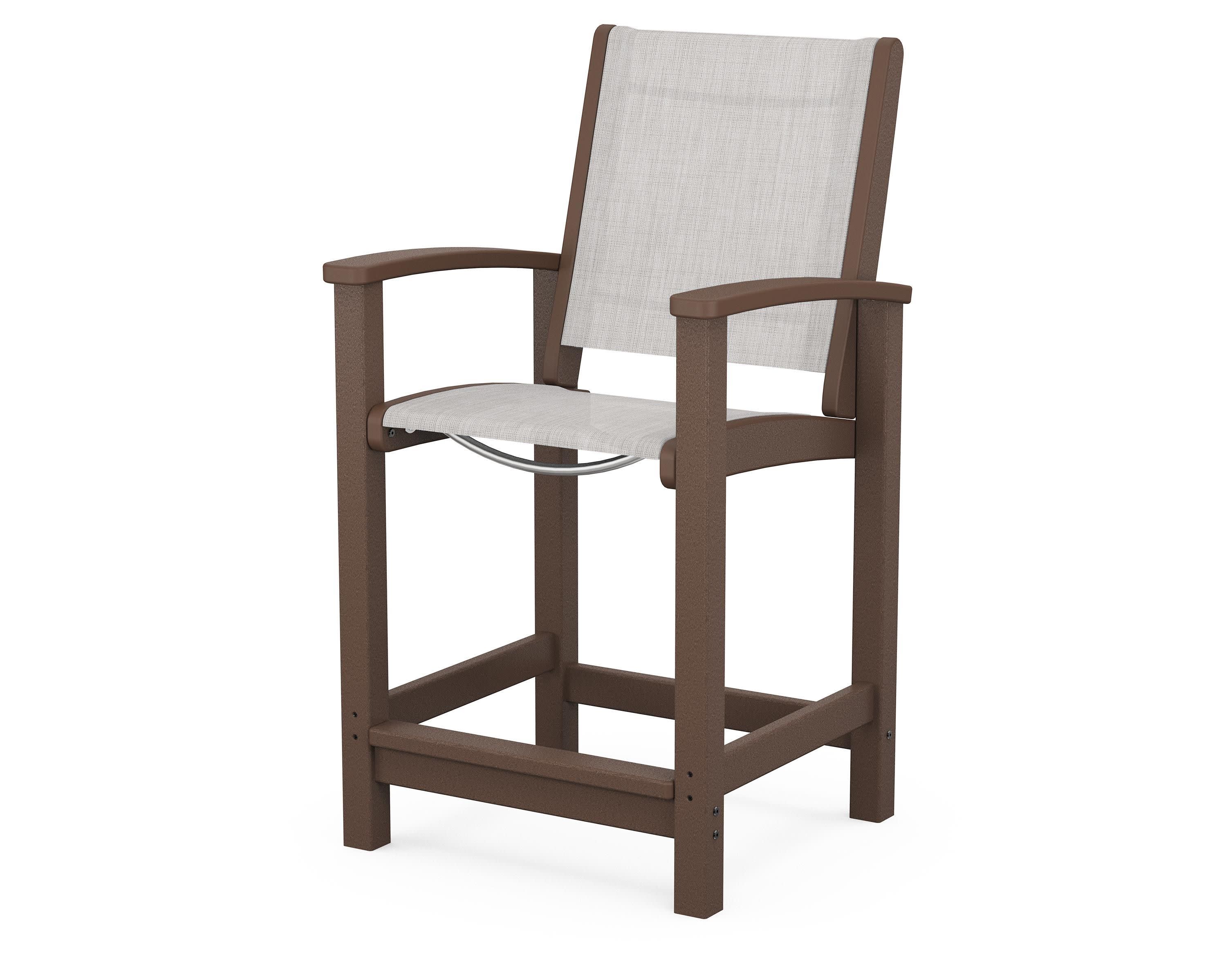 Coastal Counter Chair in Mahogany / Parchment Sling