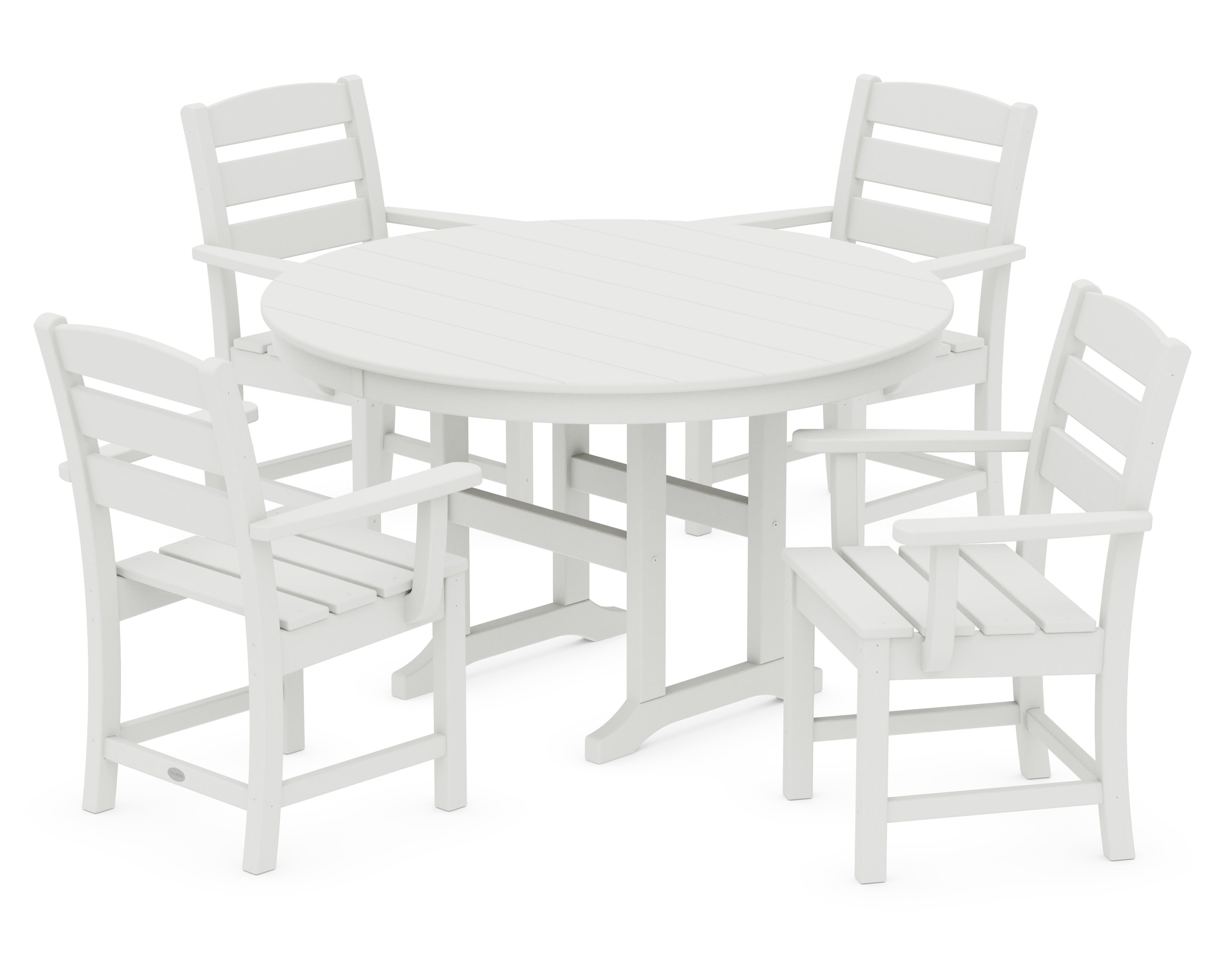Lakeside 5-Piece Round Farmhouse Dining Set in Vintage White