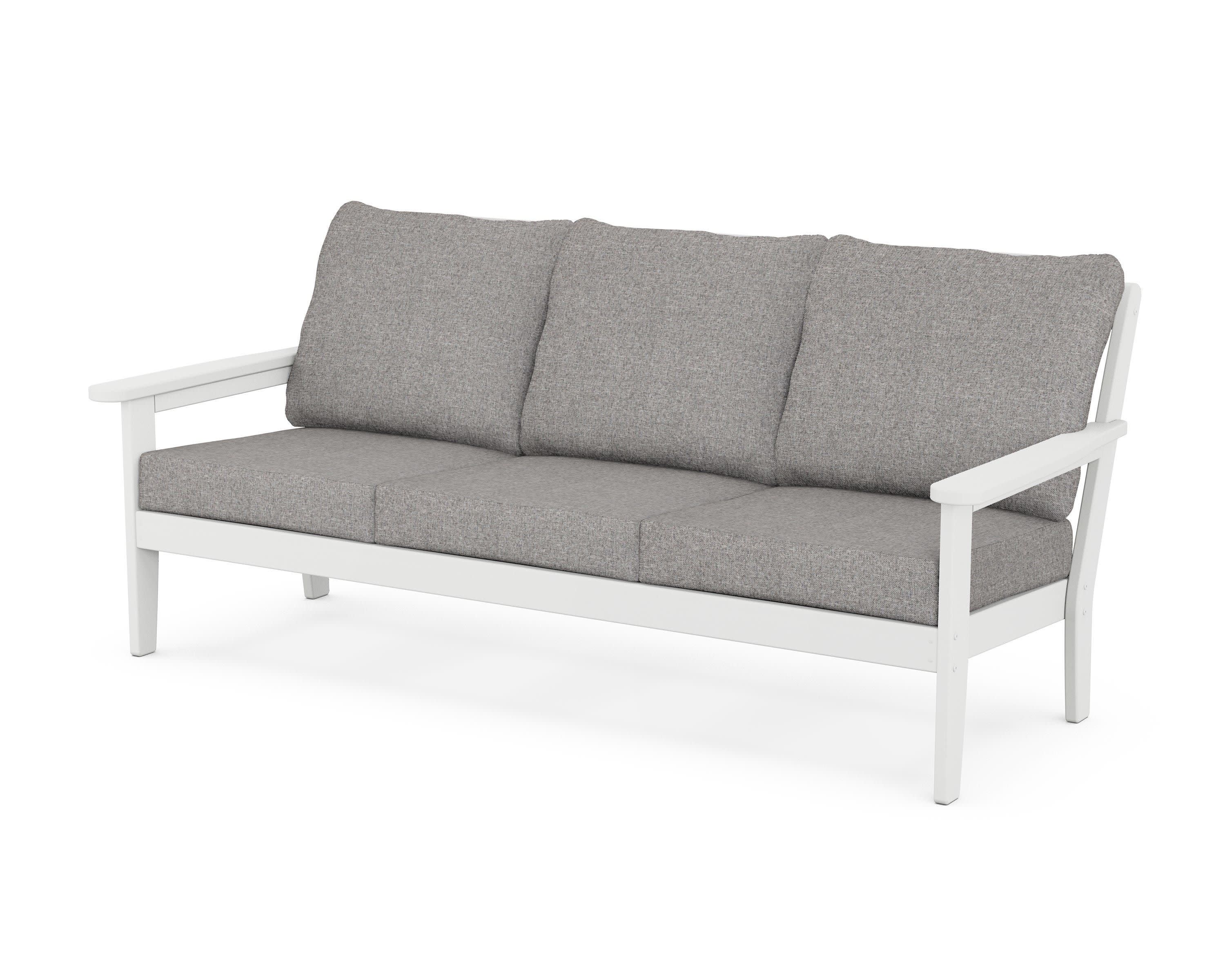 Cottage Deep Seating Sofa in White / Grey Mist