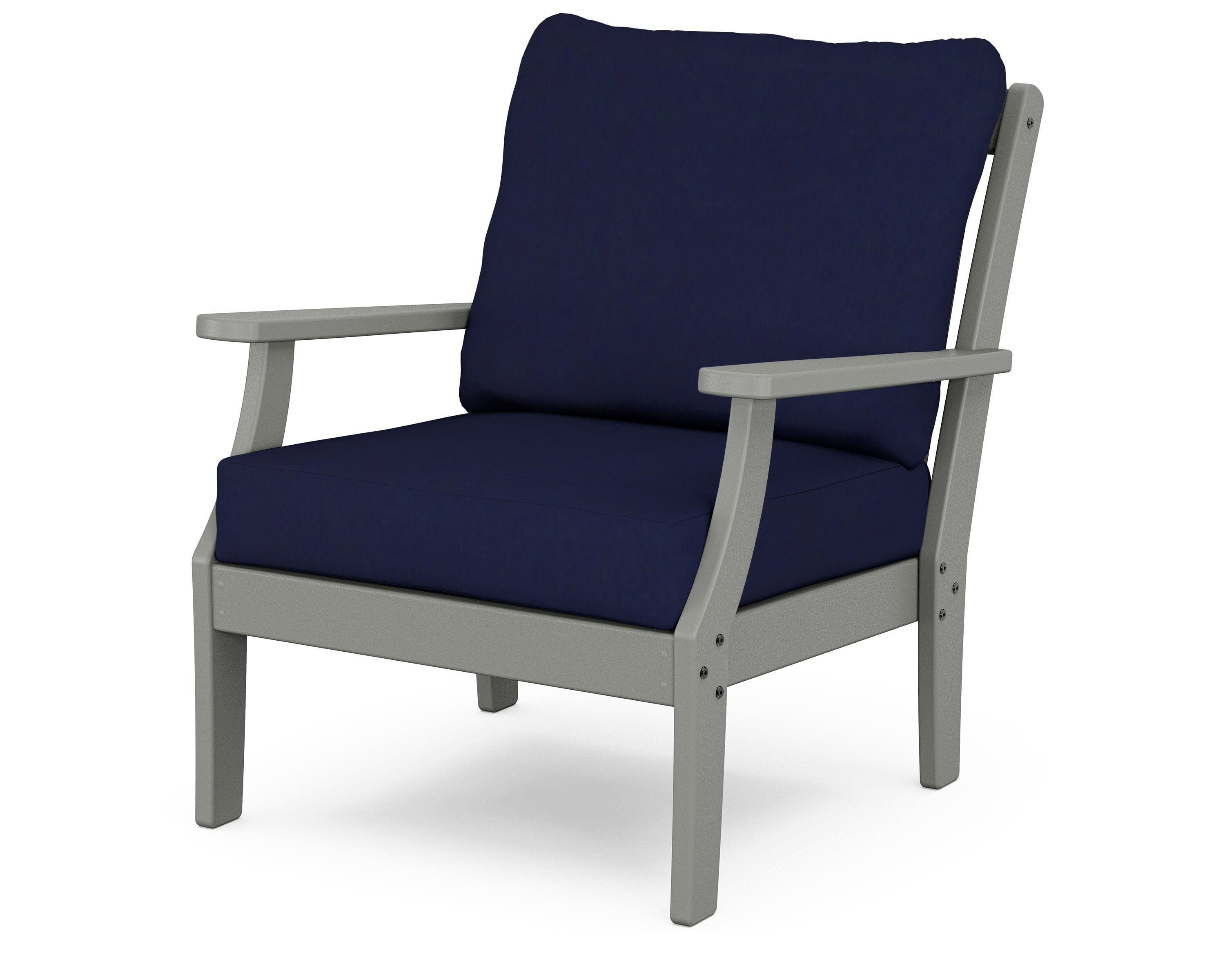 Braxton Deep Seating Chair in Slate Grey / Navy