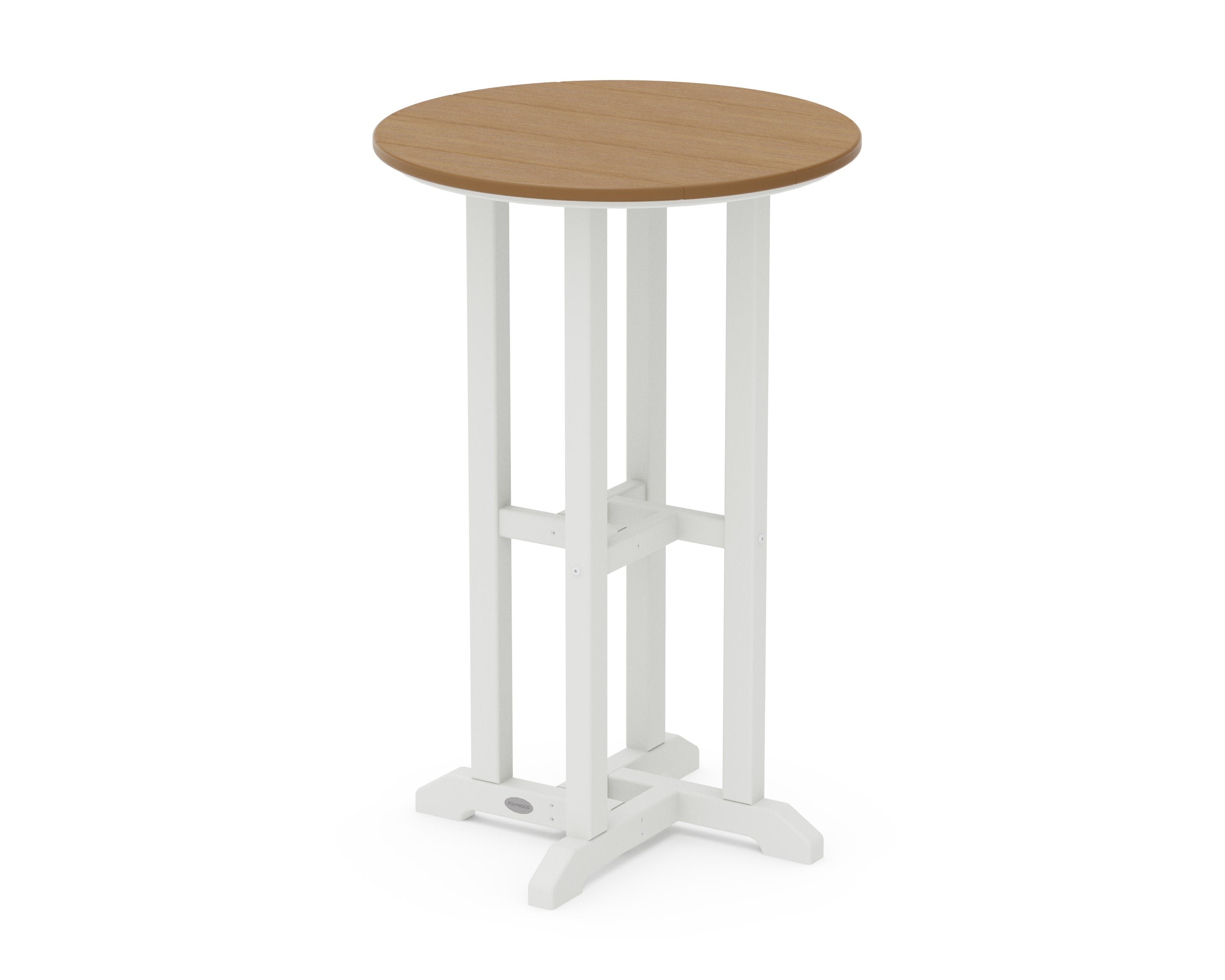 Contempo 24" Round Counter Table in White / Natural